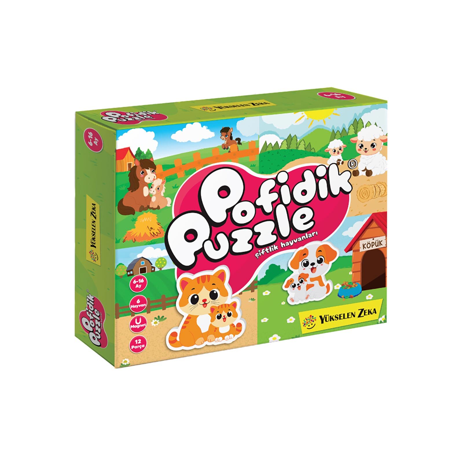 6-16 Ay İlk Pofidik Magnet Puzzle - Çiftlik Hayvanları