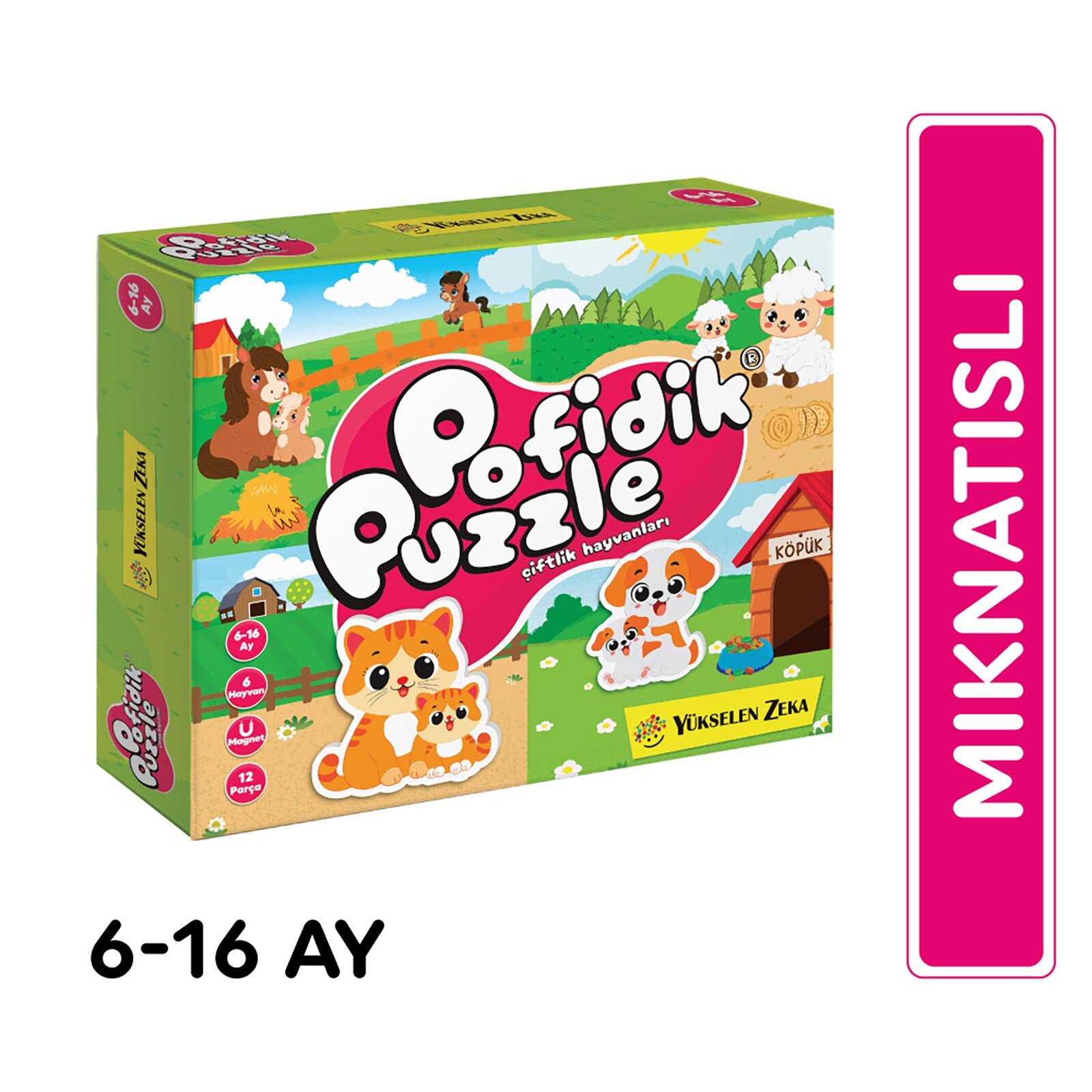 6-16 Ay İlk Pofidik Magnet Puzzle - Çiftlik Hayvanları
