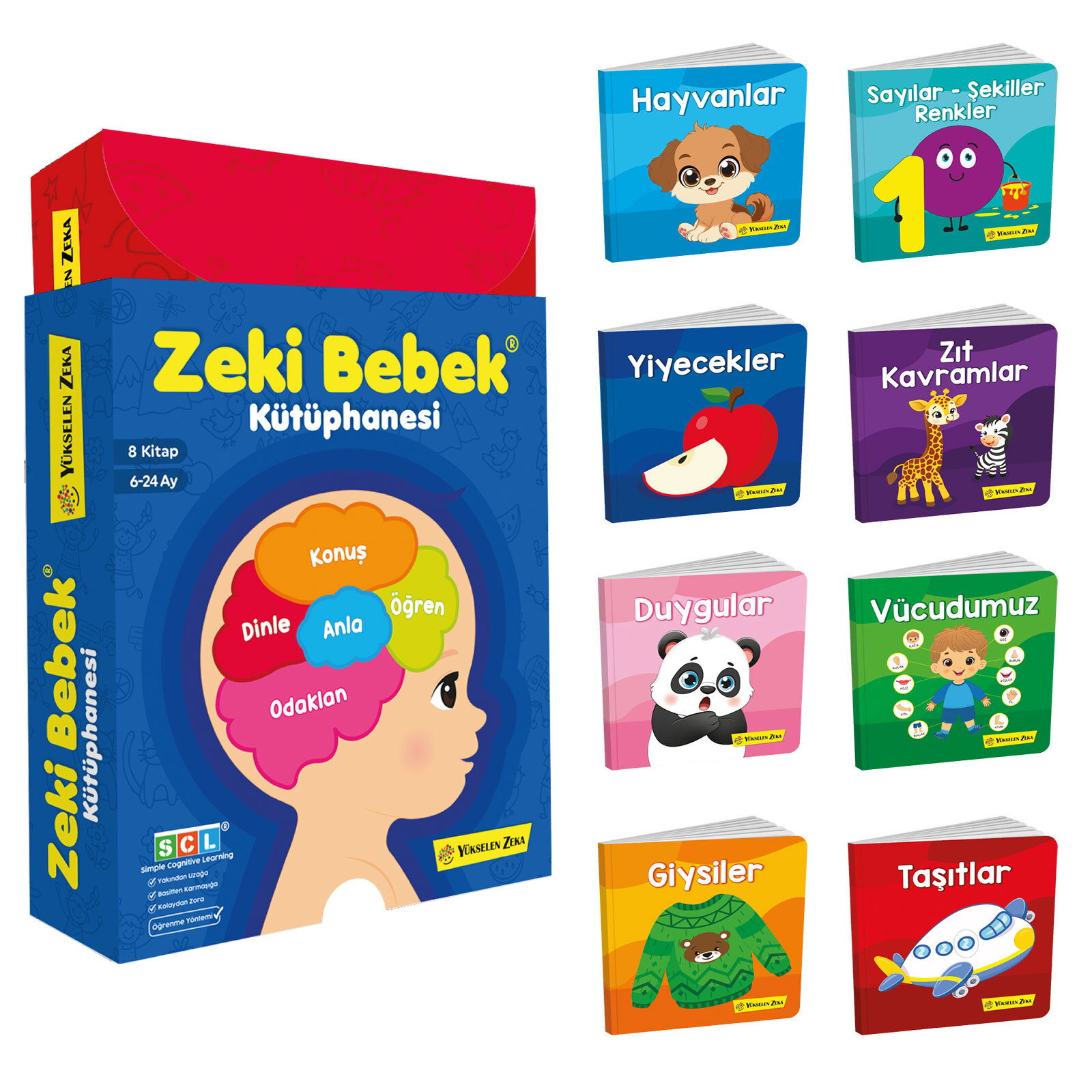 6-24 Ay Zeki Bebek Kütüphanesi 8'li Set 6-24 Ay Zeki Bebek Kütüphanesi 8'li Set