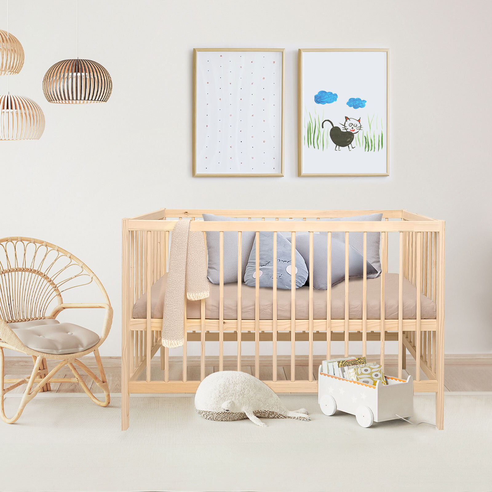 Ahşap Kademeli Beşik 60x120 cm Ahşap Kademeli Beşik 60x120 cm