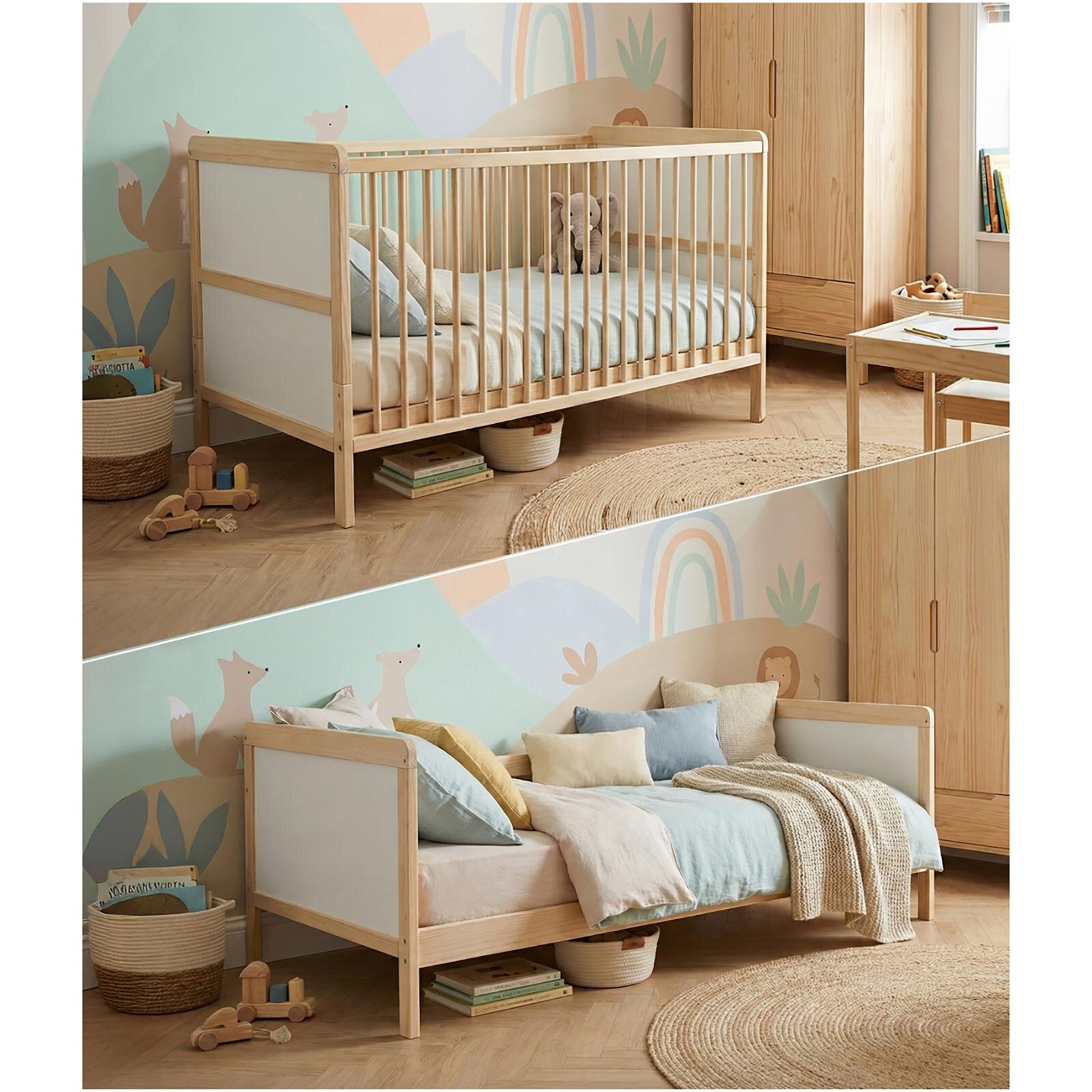 Montessori Dönüşebilen Beşik-Karyola 70x140 cm Montessori Dönüşebilen Beşik-Karyola 70x140 cm