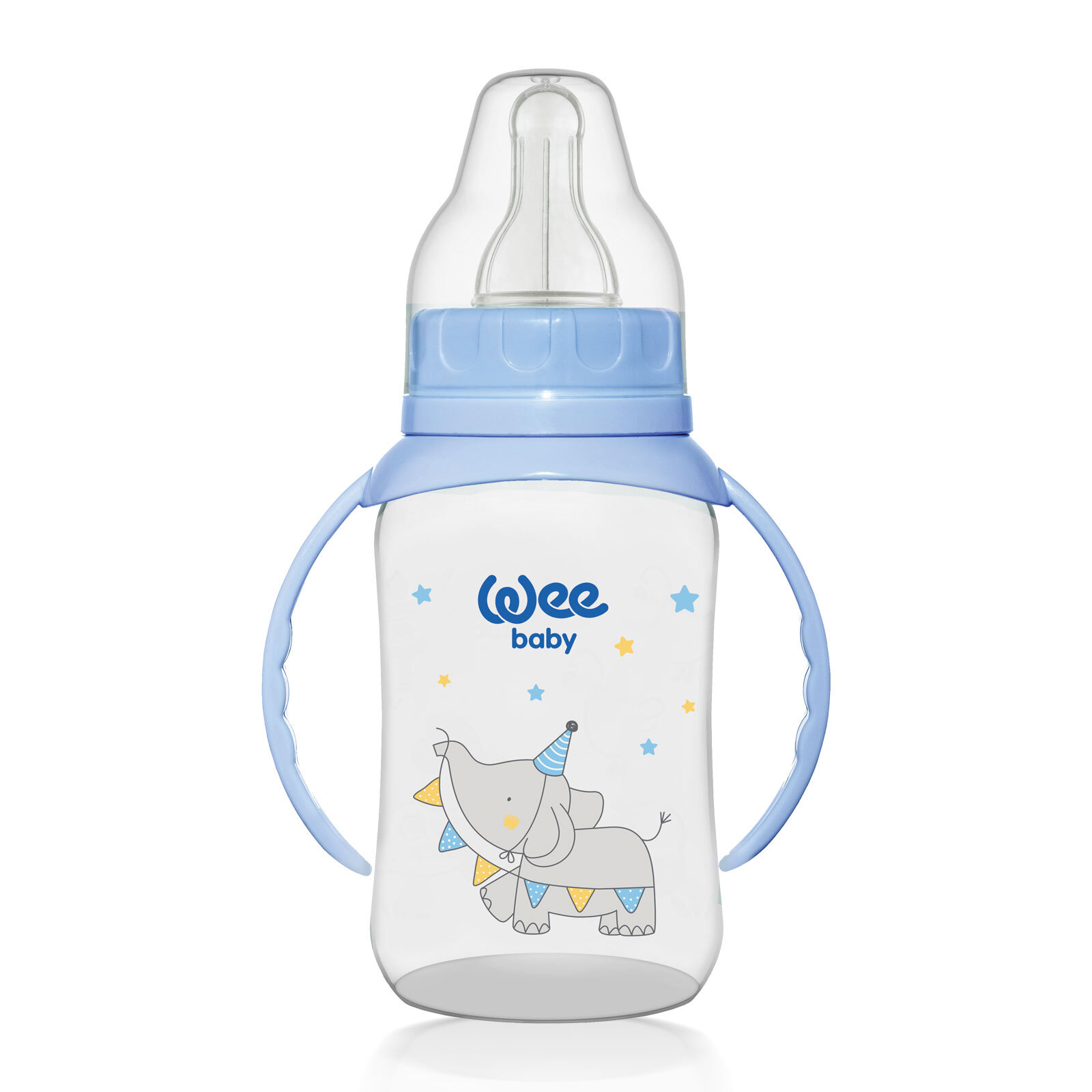 744 Wee Baby  Kulplu PP Biberon 150ml Mavi
