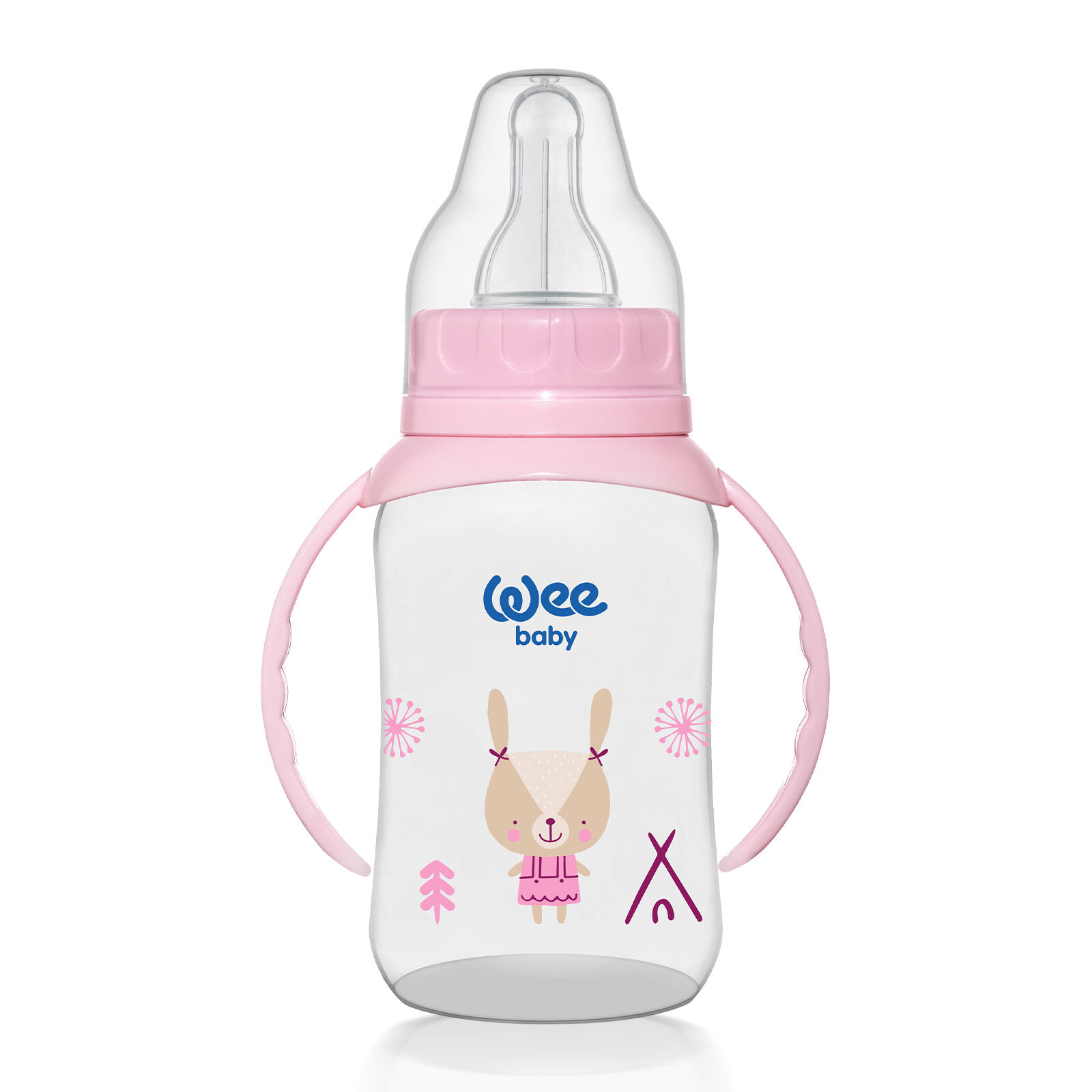 744 Wee Baby  Kulplu PP Biberon 150ml Pembe
