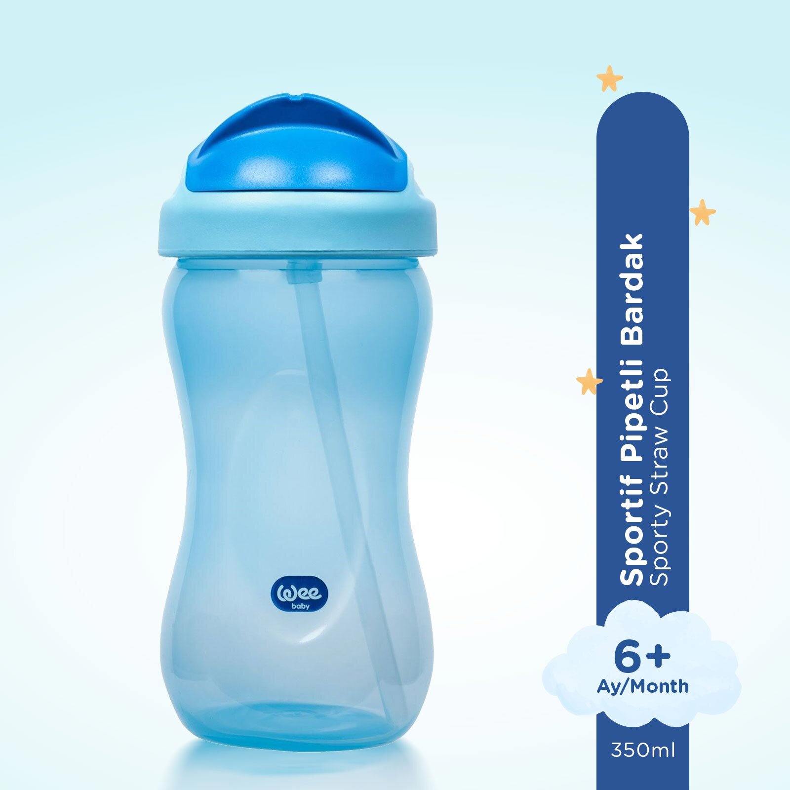 761 Wee Baby Pipetli Bardak Mavi 350ml 761 Wee Baby Pipetli Bardak Mavi 350ml