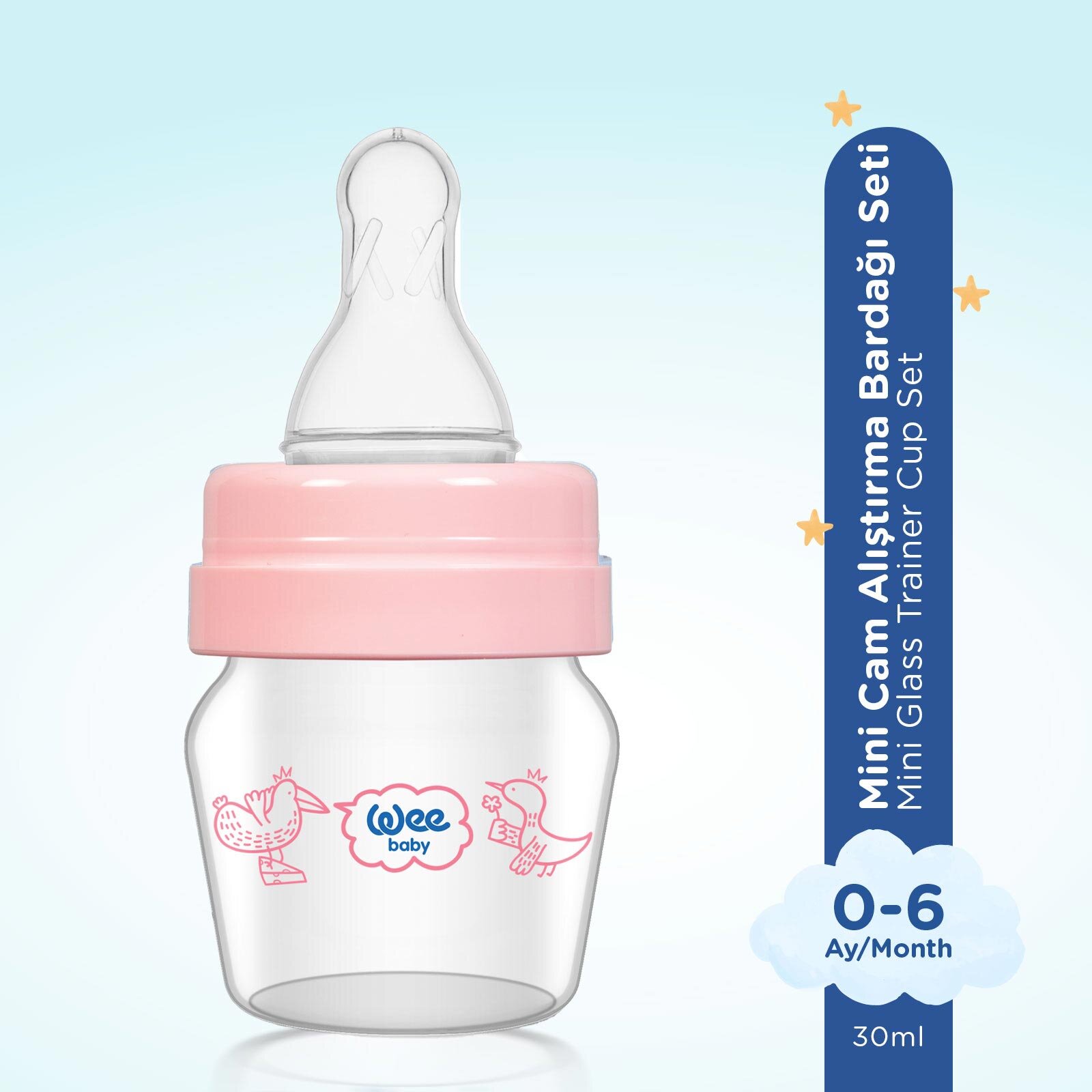 792 Wee Baby Mini Cam Alıştırma Bardağı Seti Pembe 30ml 792 Wee Baby Mini Cam Alıştırma Bardağı Seti Pembe 30ml