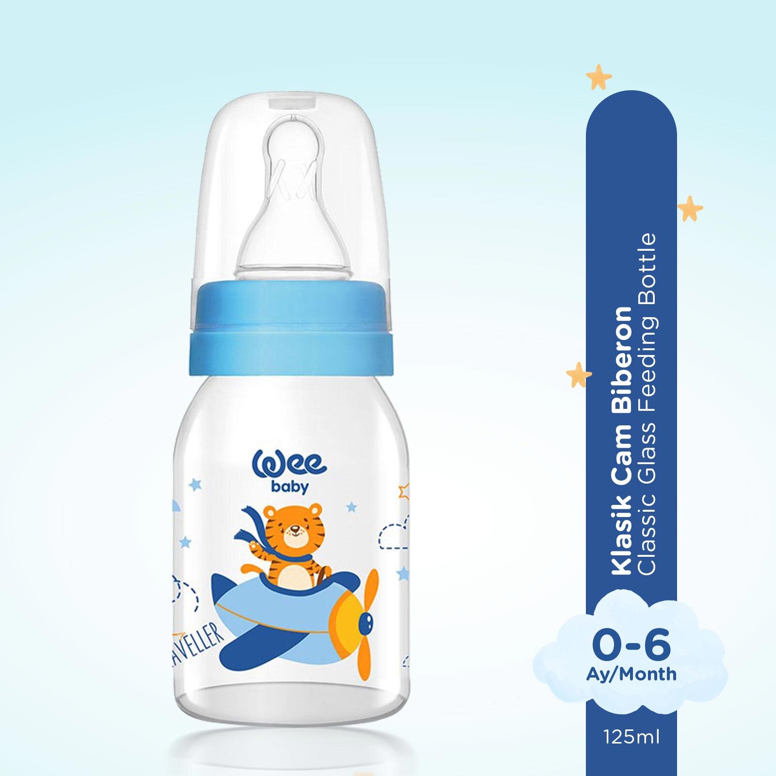 877 Wee Baby Cam Biberon 125 ml Mavi