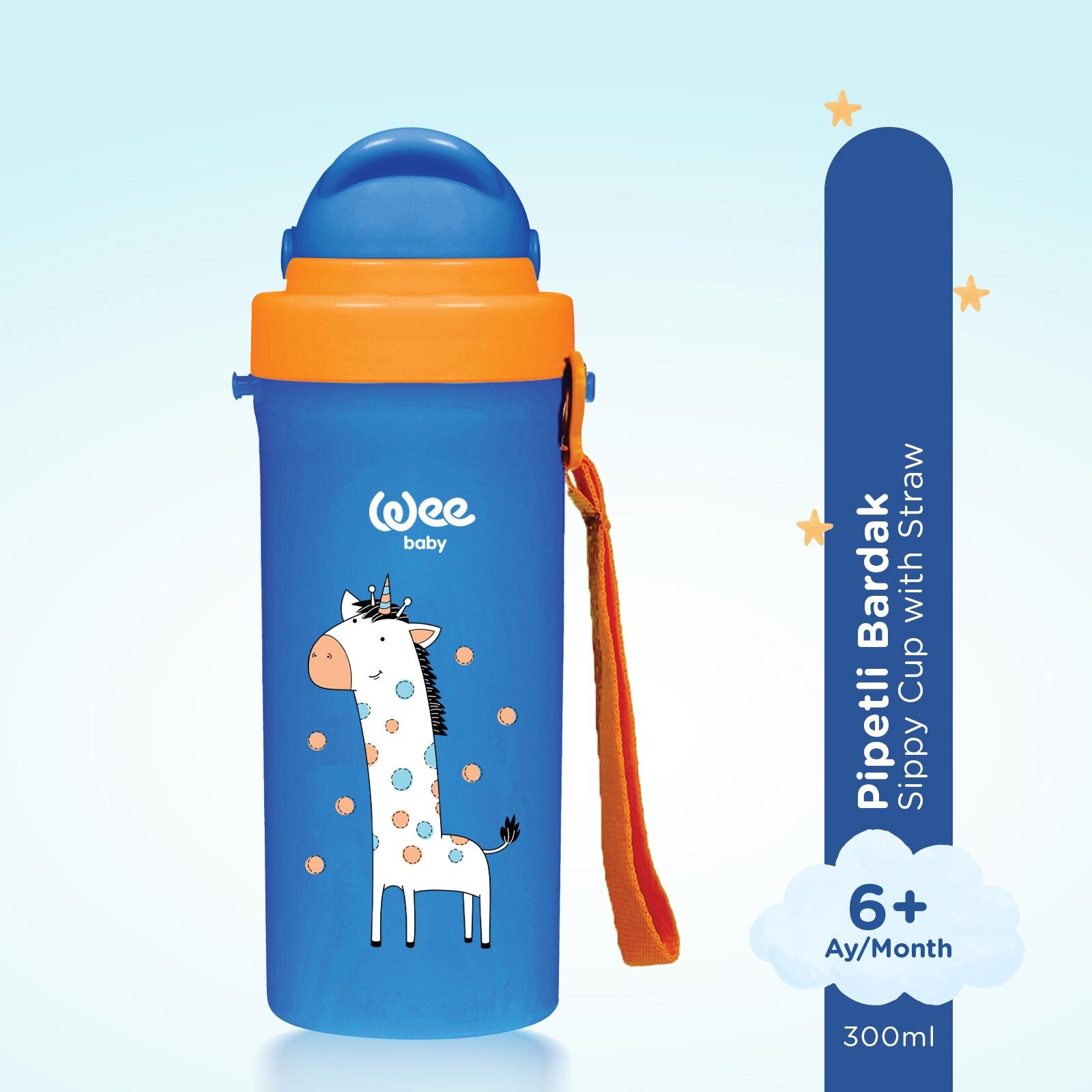 896 Wee Baby Pipetli Bardak Mavi 300 ml