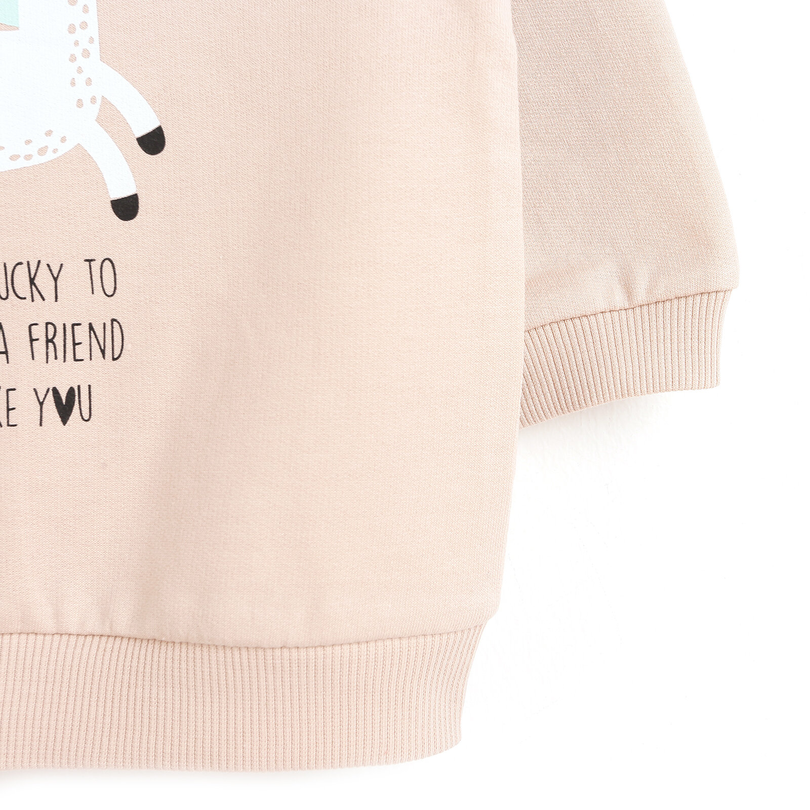 Basic Kız Bebek Şardonlu İki İp Baskılı Sweatshirt