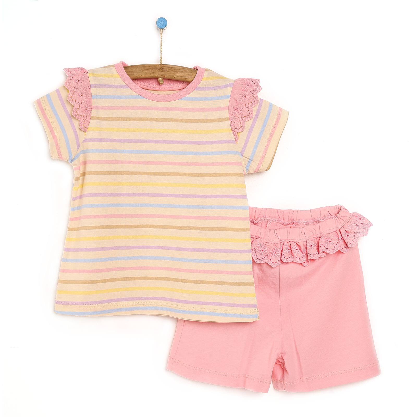 Basic KeyLines Kız Bebek Tshirt-Şort Takım