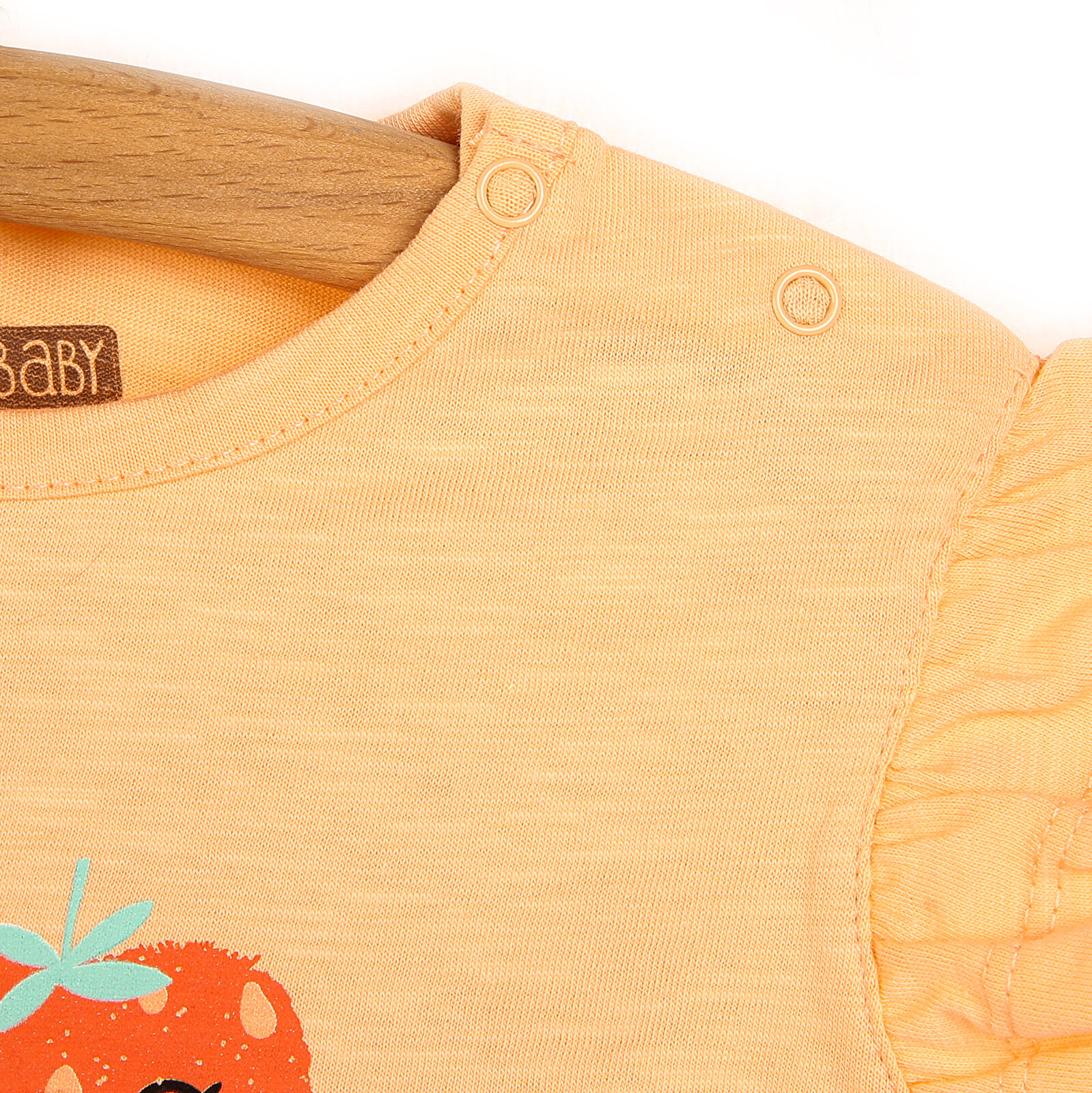 Hello Berry Kız Bebek Kolları Modelli Tshirt-  Fırfırlı Şort