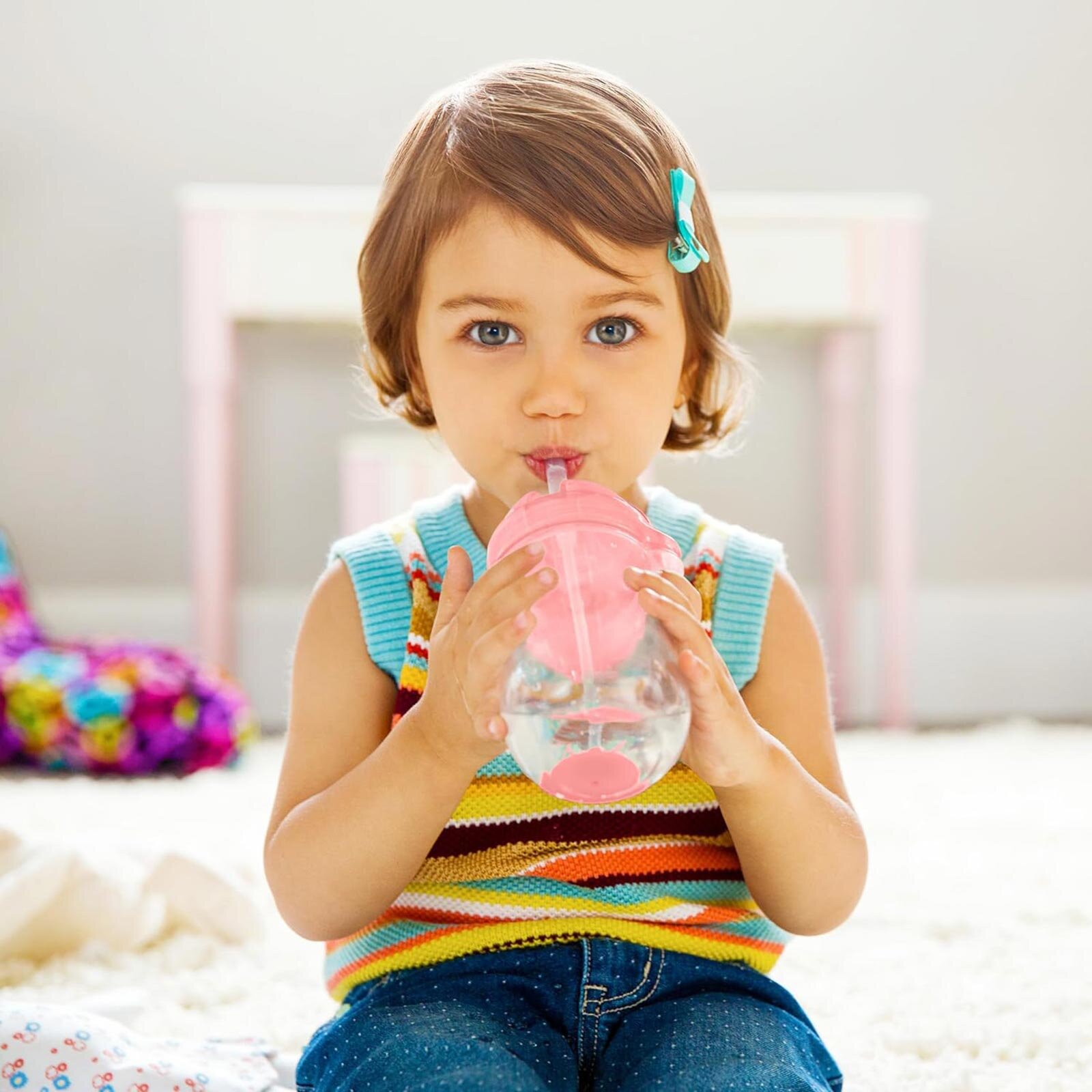 Tıklama Kilitli Uçlu Alıştırma Bardağı 12Ay+ 296ml Pembe Tıklama Kilitli Uçlu Alıştırma Bardağı 12Ay+ 296ml Pembe