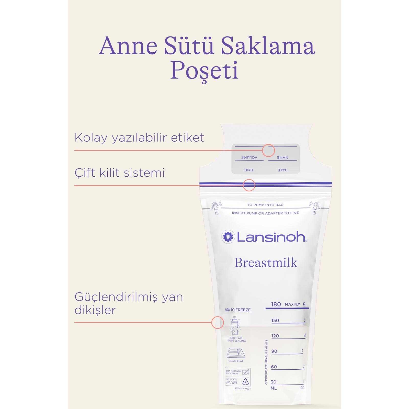 Anne Sütü Saklama Poşeti 50 Adet Anne Sütü Saklama Poşeti 50 Adet