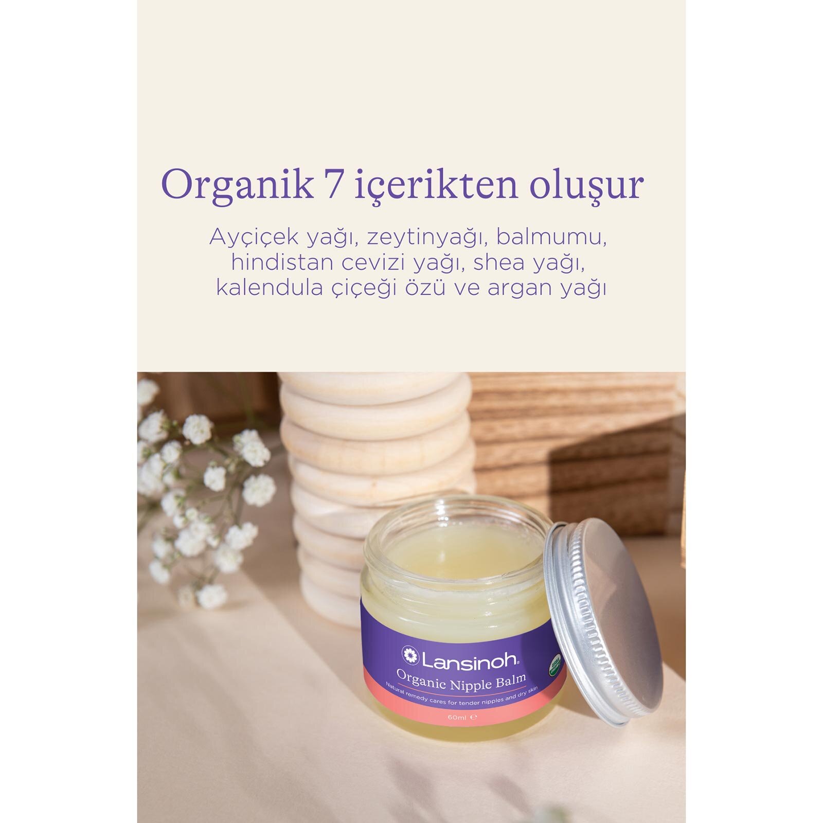 Organik Göğüs Ucu Balmı 60 ml Organik Göğüs Ucu Balmı 60 ml