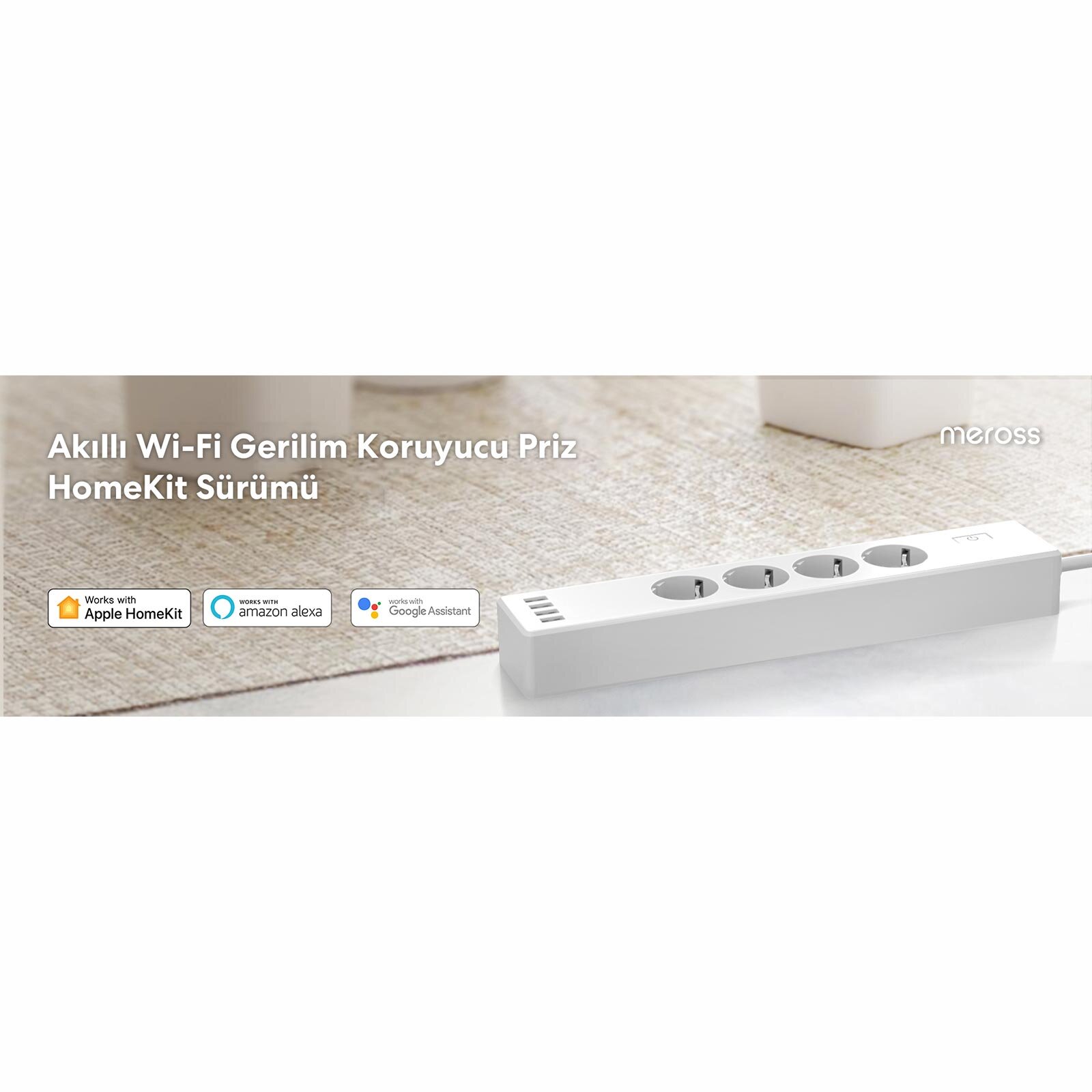 Akıllı Çoklu Priz - 4 Güç + 4 USB