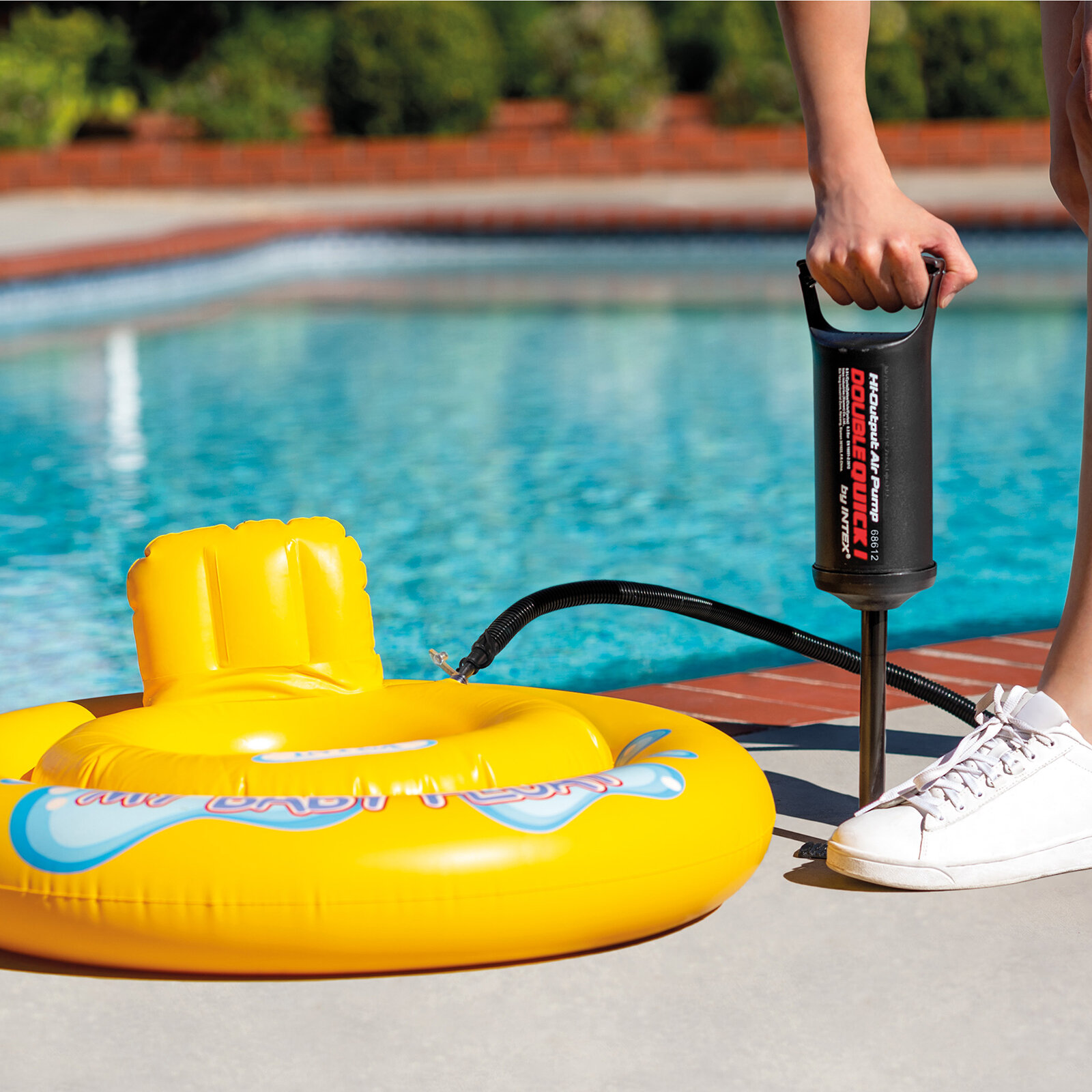 İntex Çift Fonksiyonlu Duble Maximum Elle Şişirme Pompası 29 cm