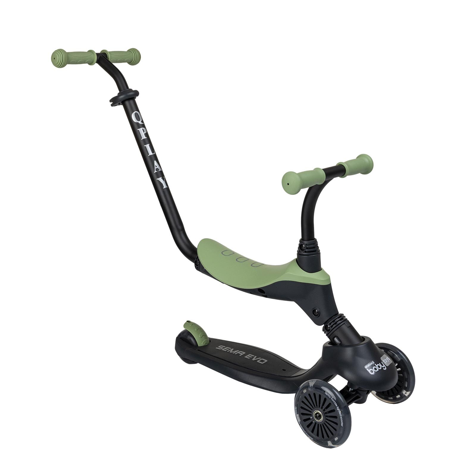 Funride Sema 5 özellikli Oturaklı Işıklı Tekerlekli 3 Tekerlekli Scooter