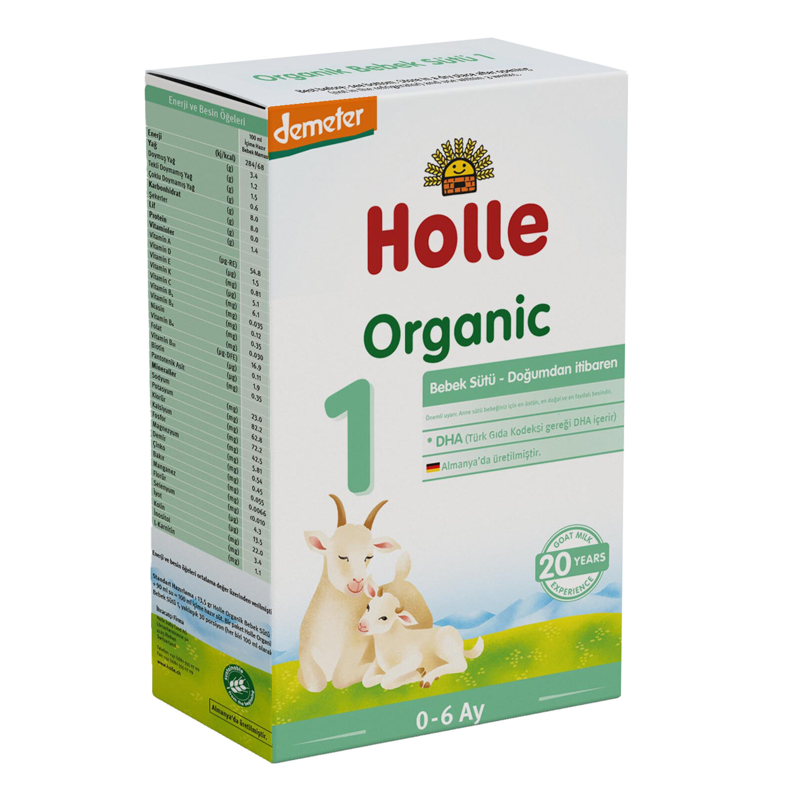 Organik 1 Keçi Sütü Bebek Formülü 400 gr