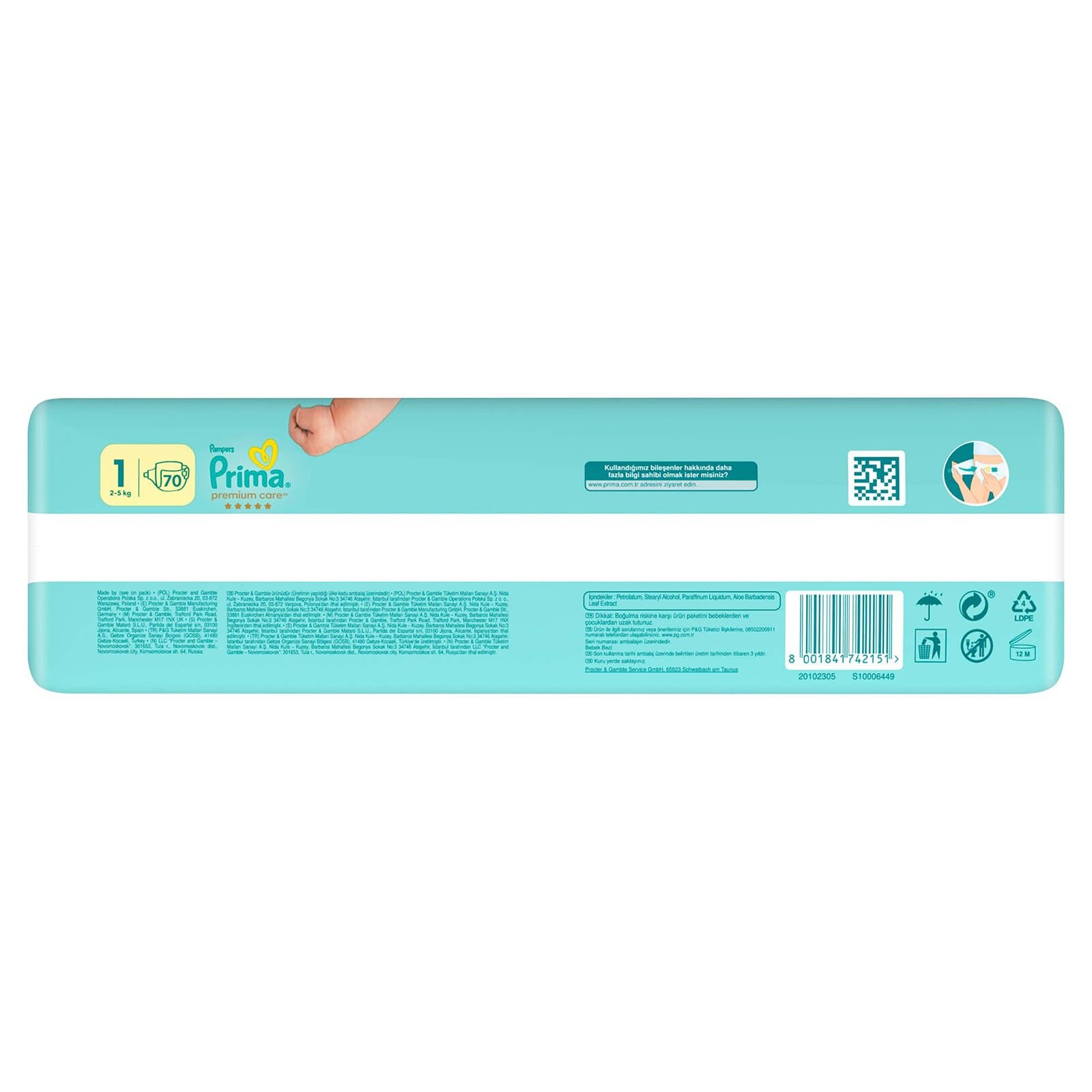 Bebek Bezi Premium Care 1 Beden Yenidoğan Ekonomik Paket 2-5 kg 70 Adet Bebek Bezi Premium Care 1 Beden Yenidoğan Ekonomik Paket 2-5 kg 70 Adet