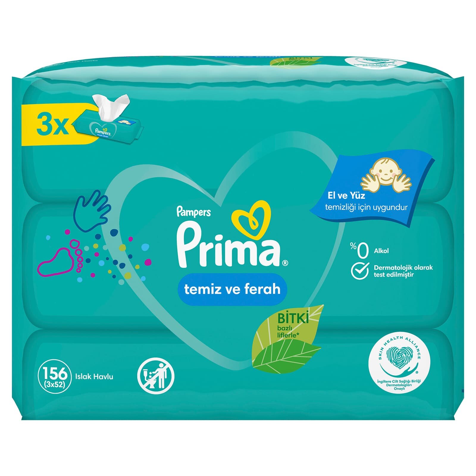 Temiz ve Ferah Bebek Islak Mendil 3x52 Adet Temiz ve Ferah Bebek Islak Mendil 3x52 Adet