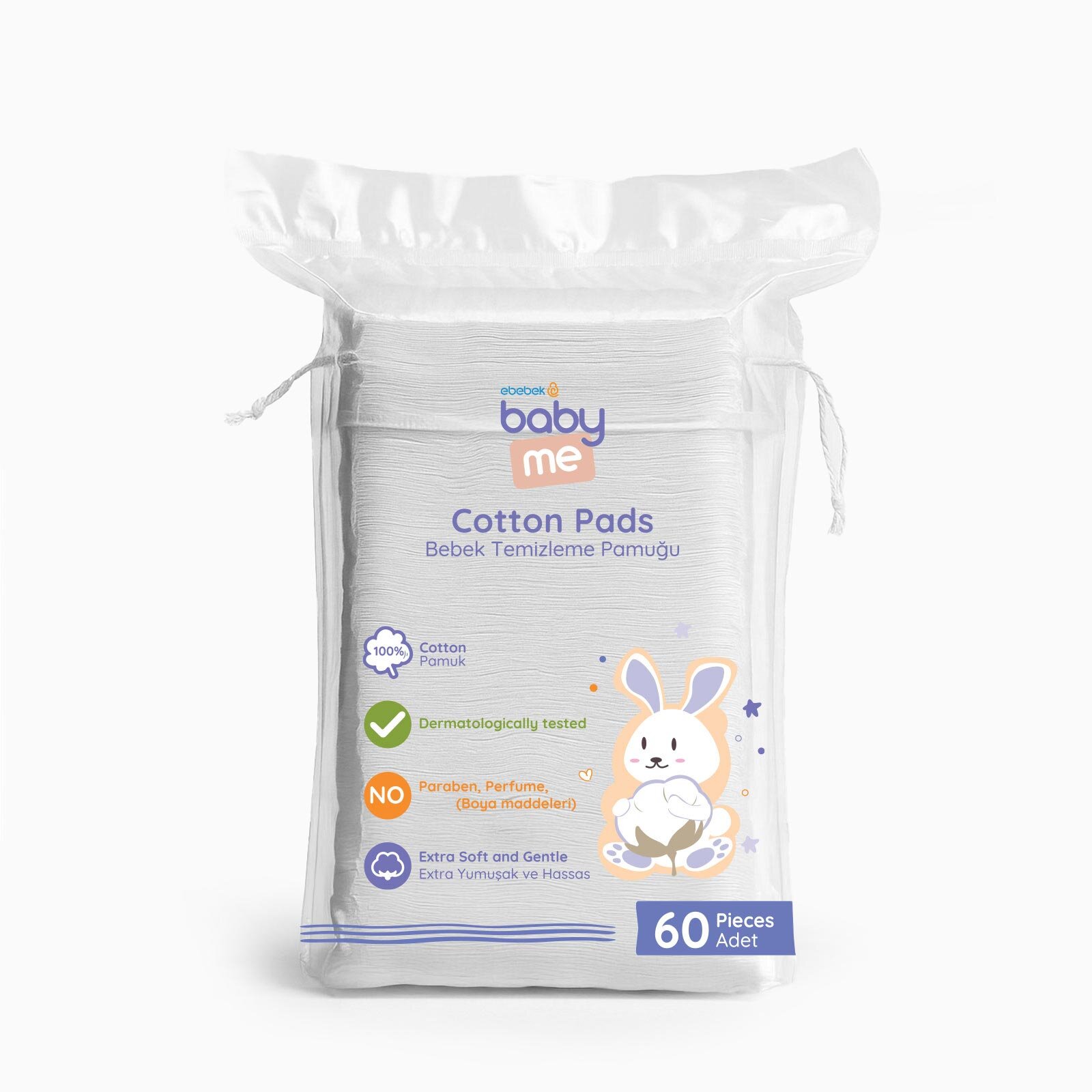 Bebek Temizleme Pamuğu 60 adet