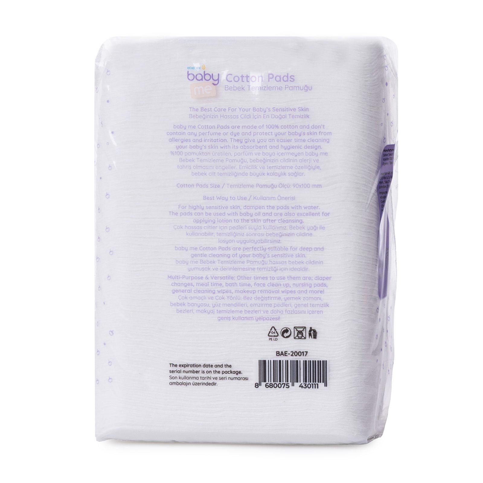 Bebek Temizleme Pamuğu 60 adet