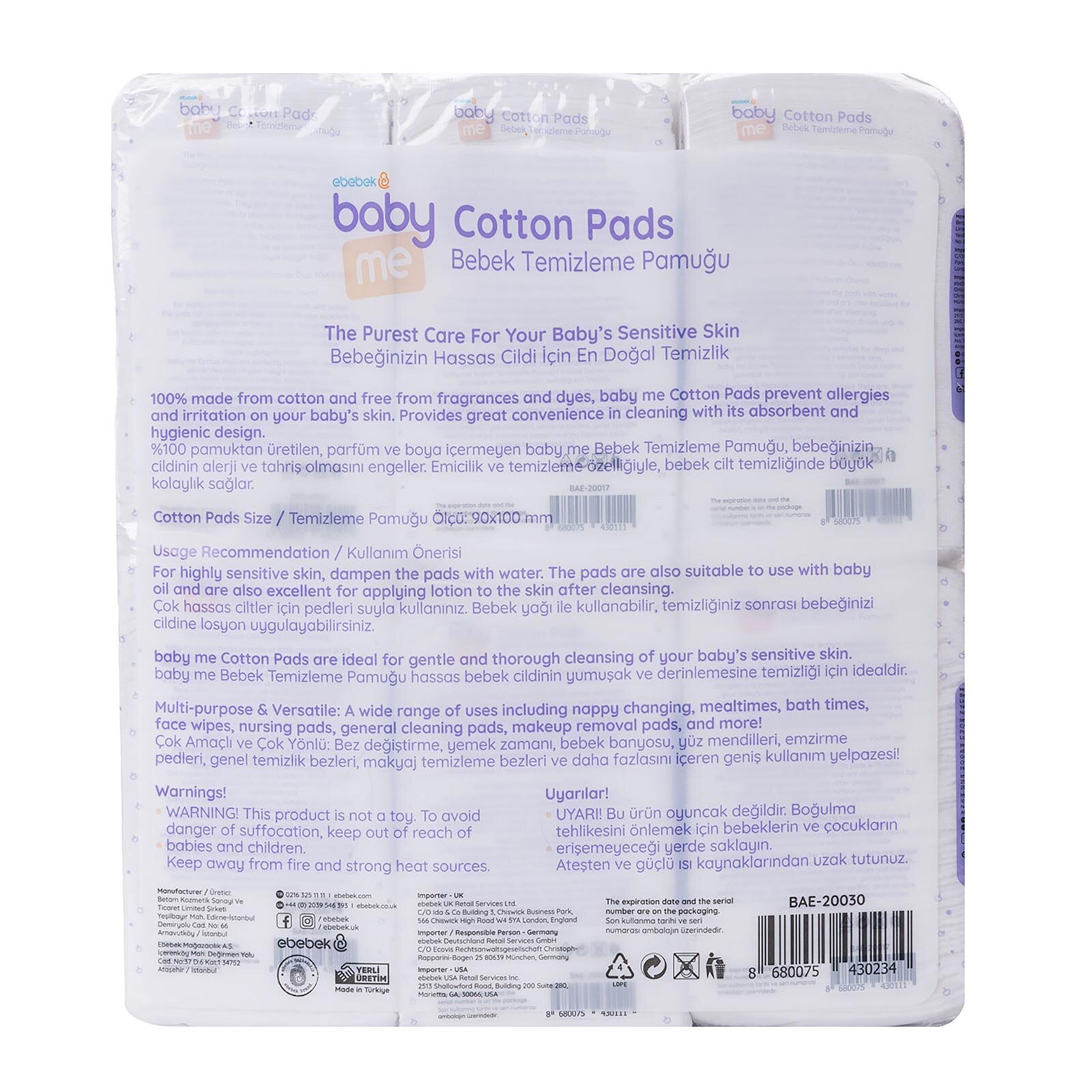 Bebek Temizleme Pamuğu 6x60 adet