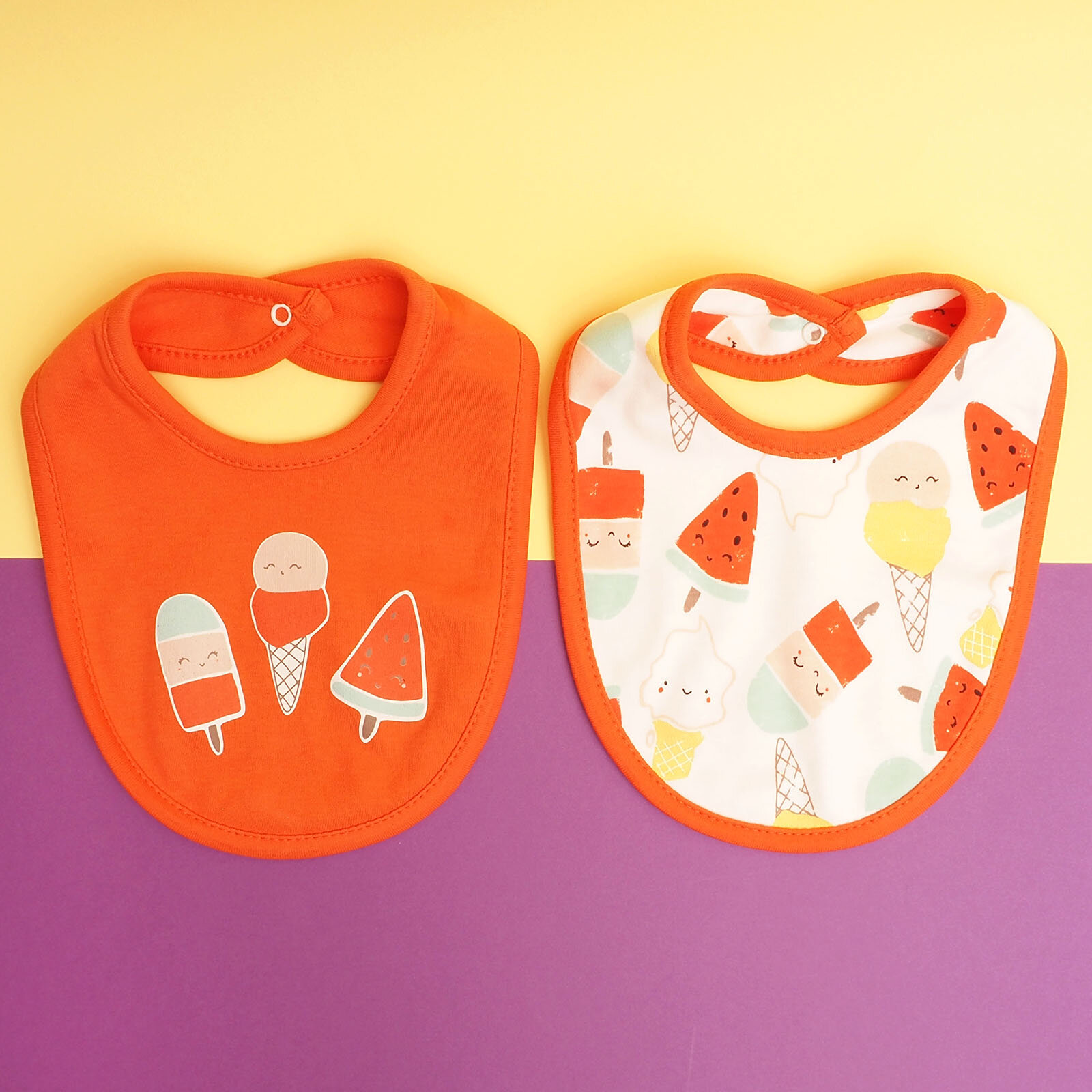 Bebek Eğlenceli Baskılı Desenli Önlük 2 adet Bebek Eğlenceli Baskılı Desenli Önlük 2 adet