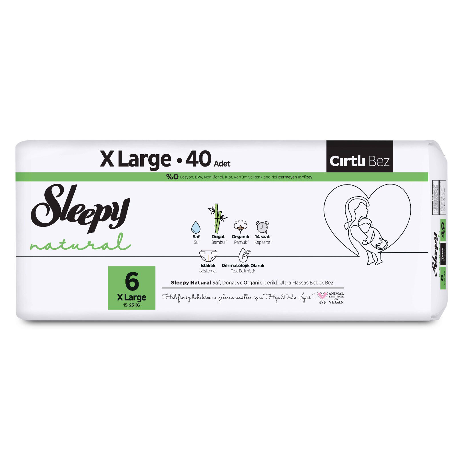 Natural İkili Paket 6 Beden 40 Adet Natural İkili Paket 6 Beden 40 Adet