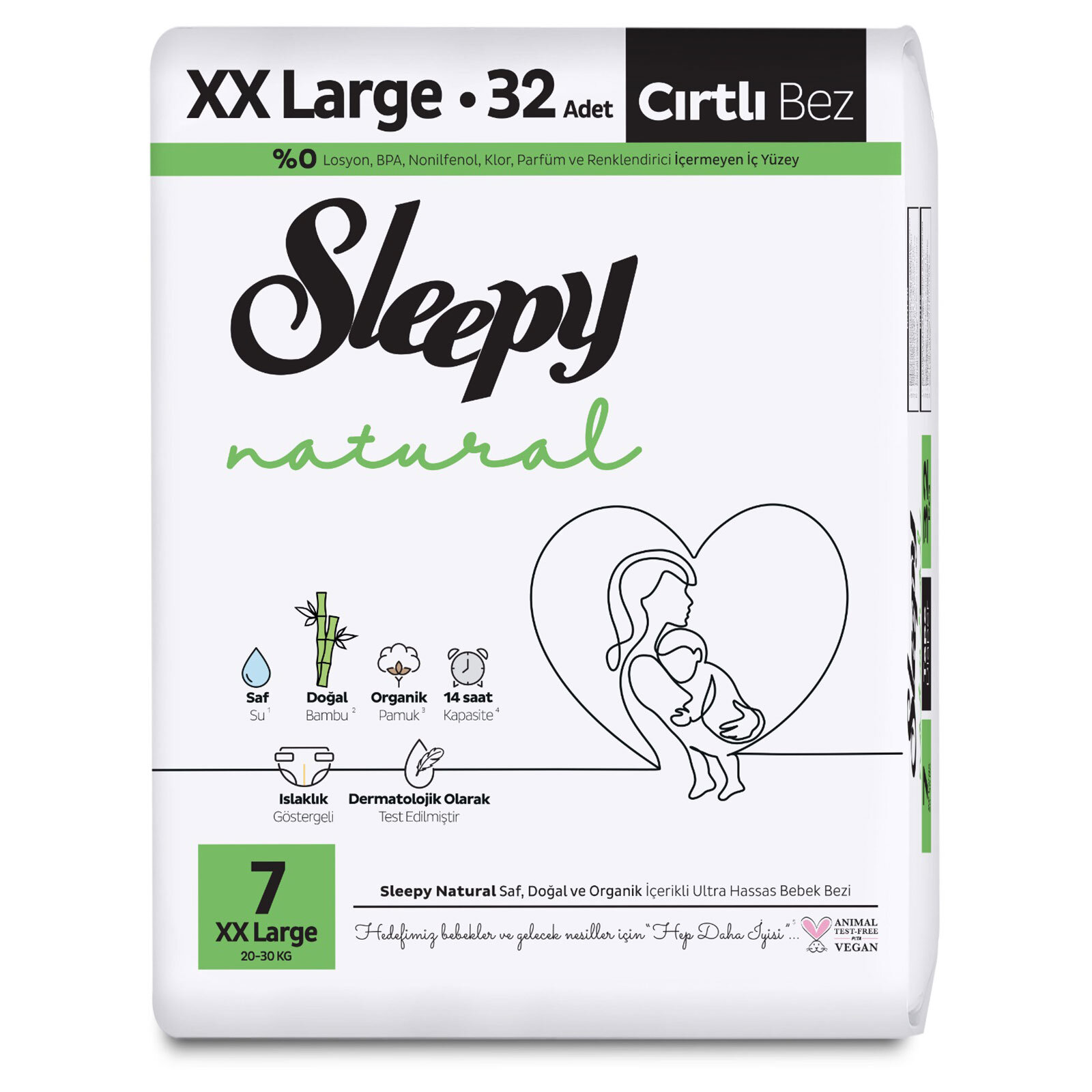 Natural İkili Paket 7 Beden 32 Adet