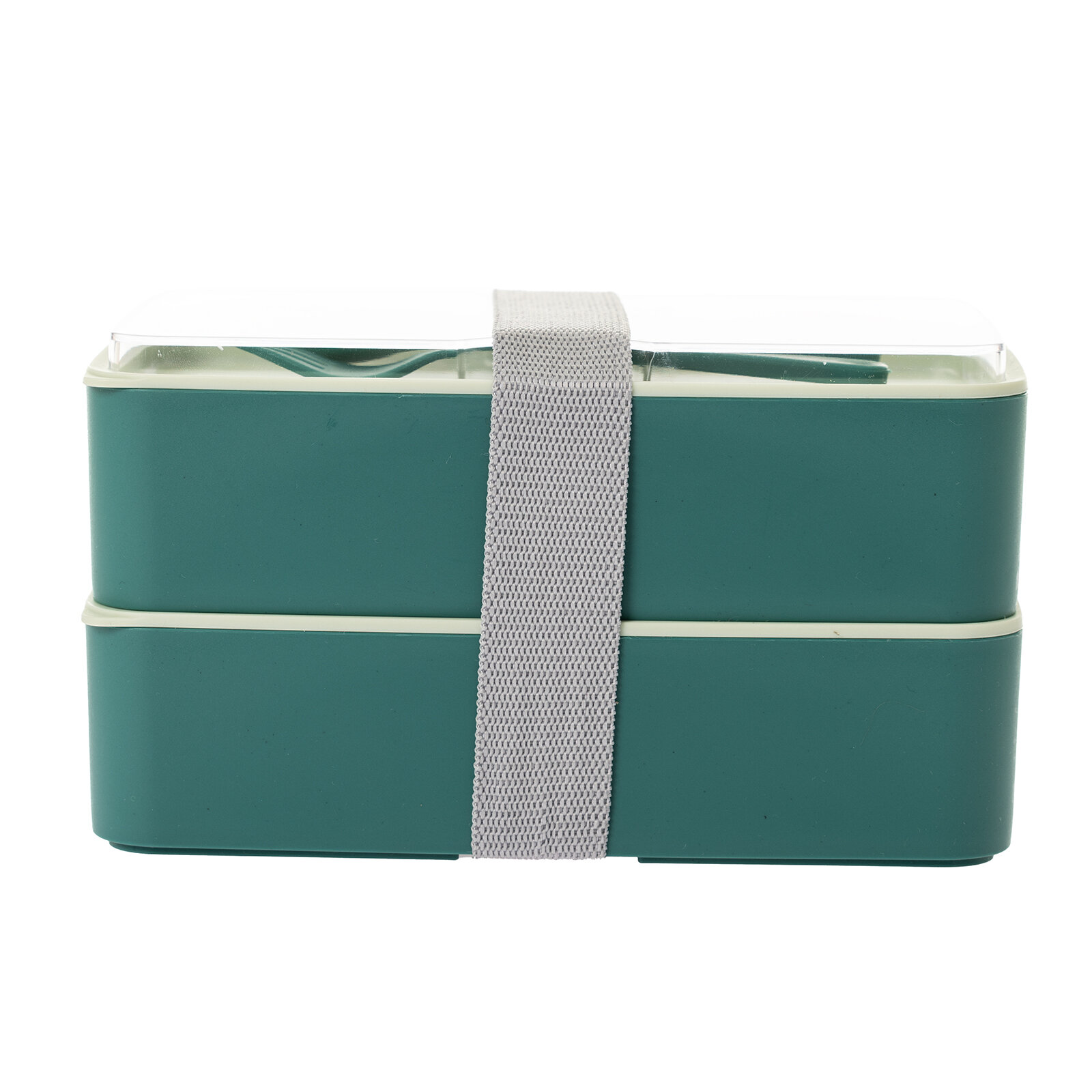 Pratik yemek ve saklama kabı seti-Dörtgen Su Yeşili