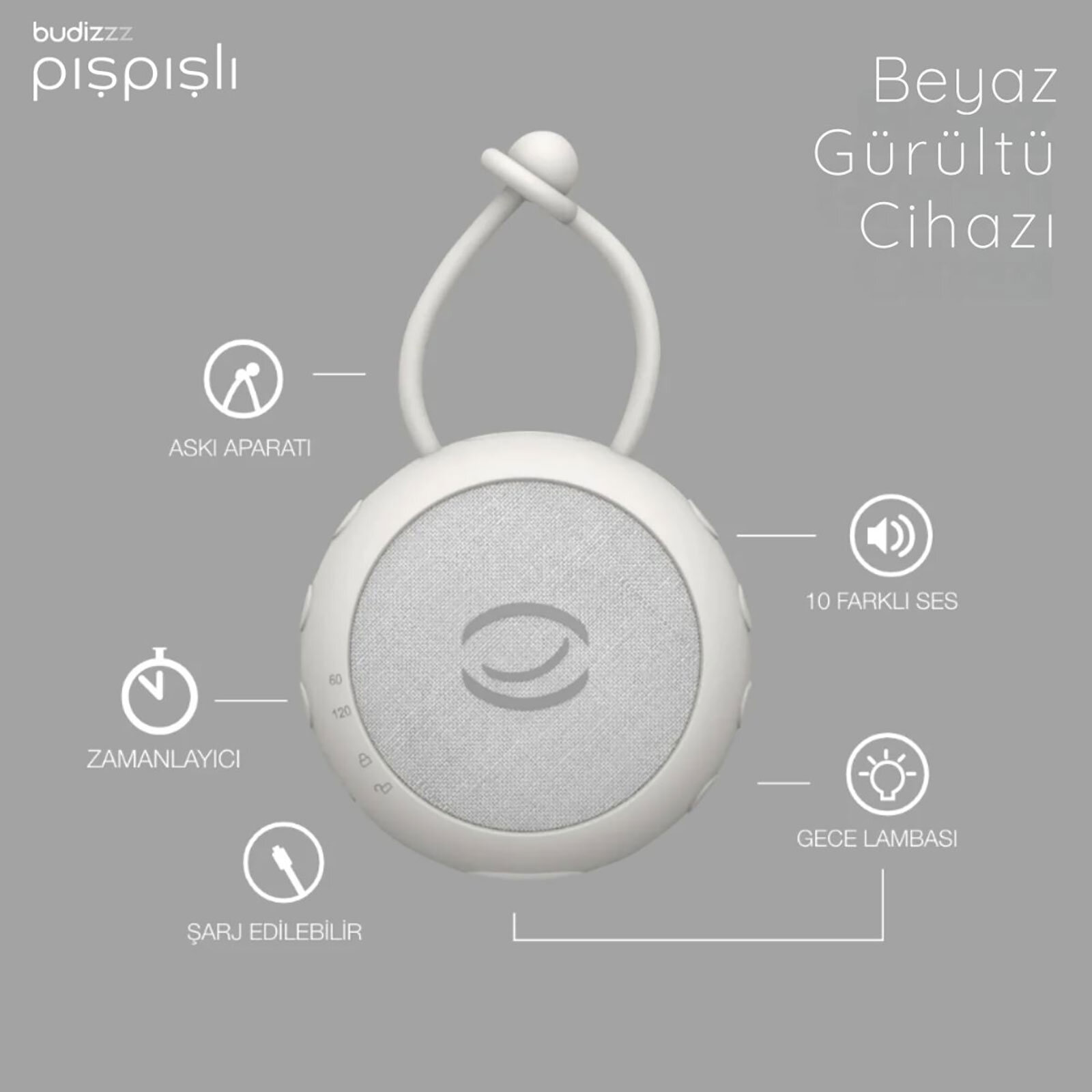 Pışpışlı Beyaz Gürültü Cihazı | Bebek Uyku Cihazı