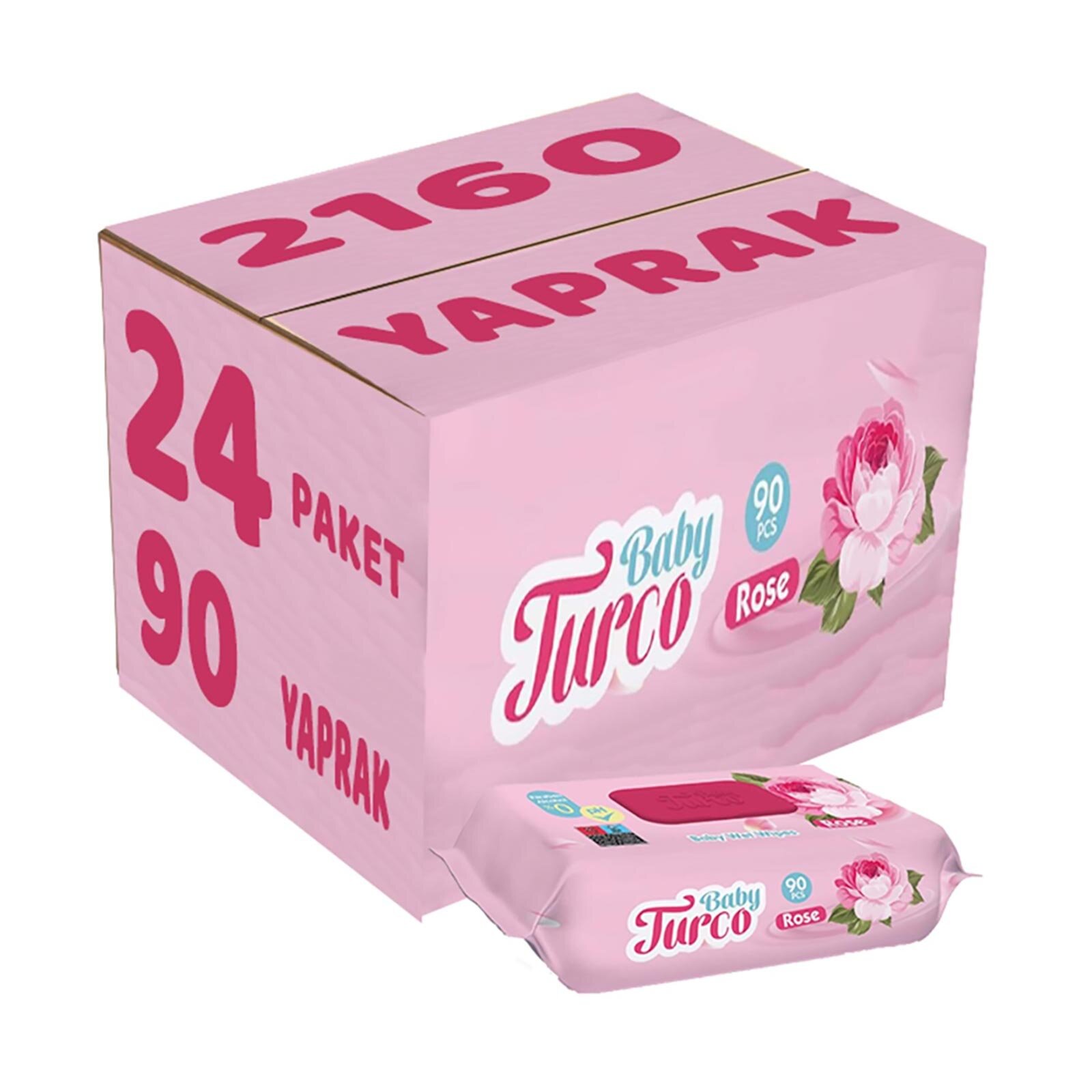 Gül Kokulu Bebek Islak Mendil 24x90 Adet