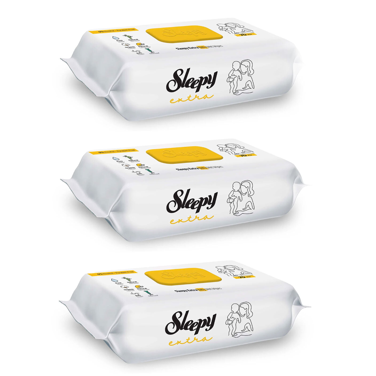 Extra Bebek Islak Mendil 3x70 Adet Extra Bebek Islak Mendil 3x70 Adet