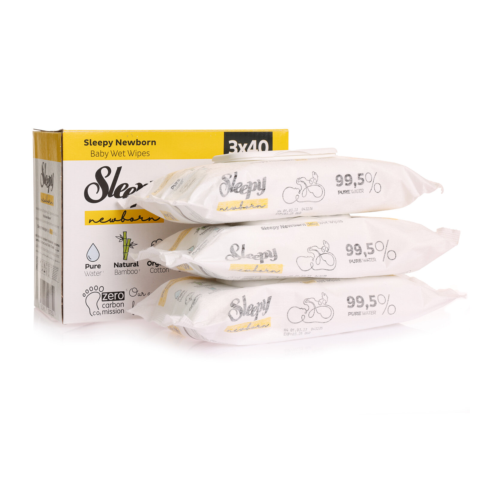 Natural Ultra Hassas Yenidoğan Bebek Islak Mendil 3x40 Adet