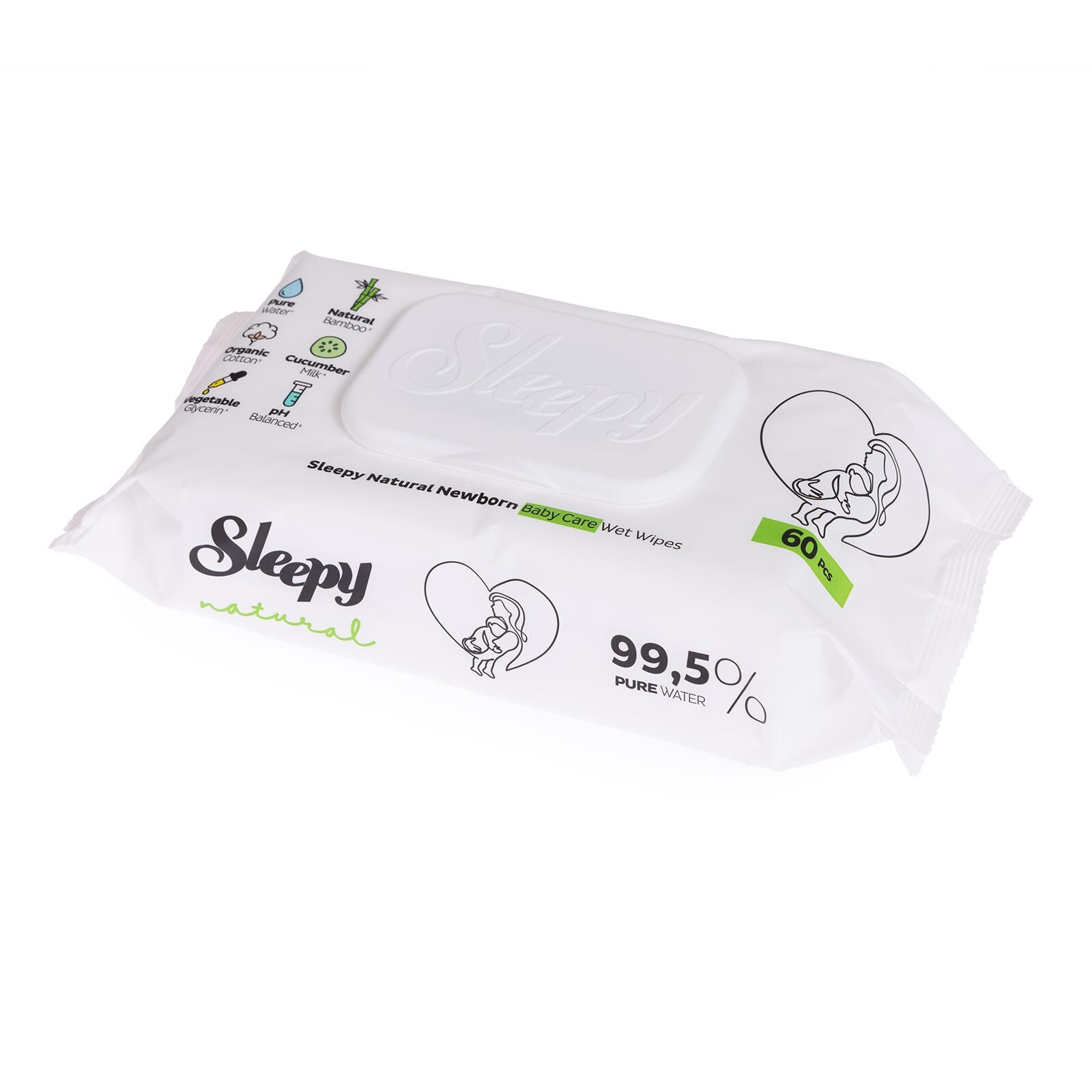 Natural Ultra Hassas Bebek Islak Mendil 3x60 Adet Natural Ultra Hassas Bebek Islak Mendil 3x60 Adet