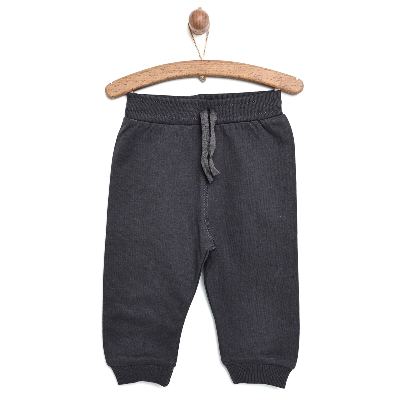 Erkek Bebek Eşofman Alt Şardonlu Kumaş İpli Ribanalı Paça