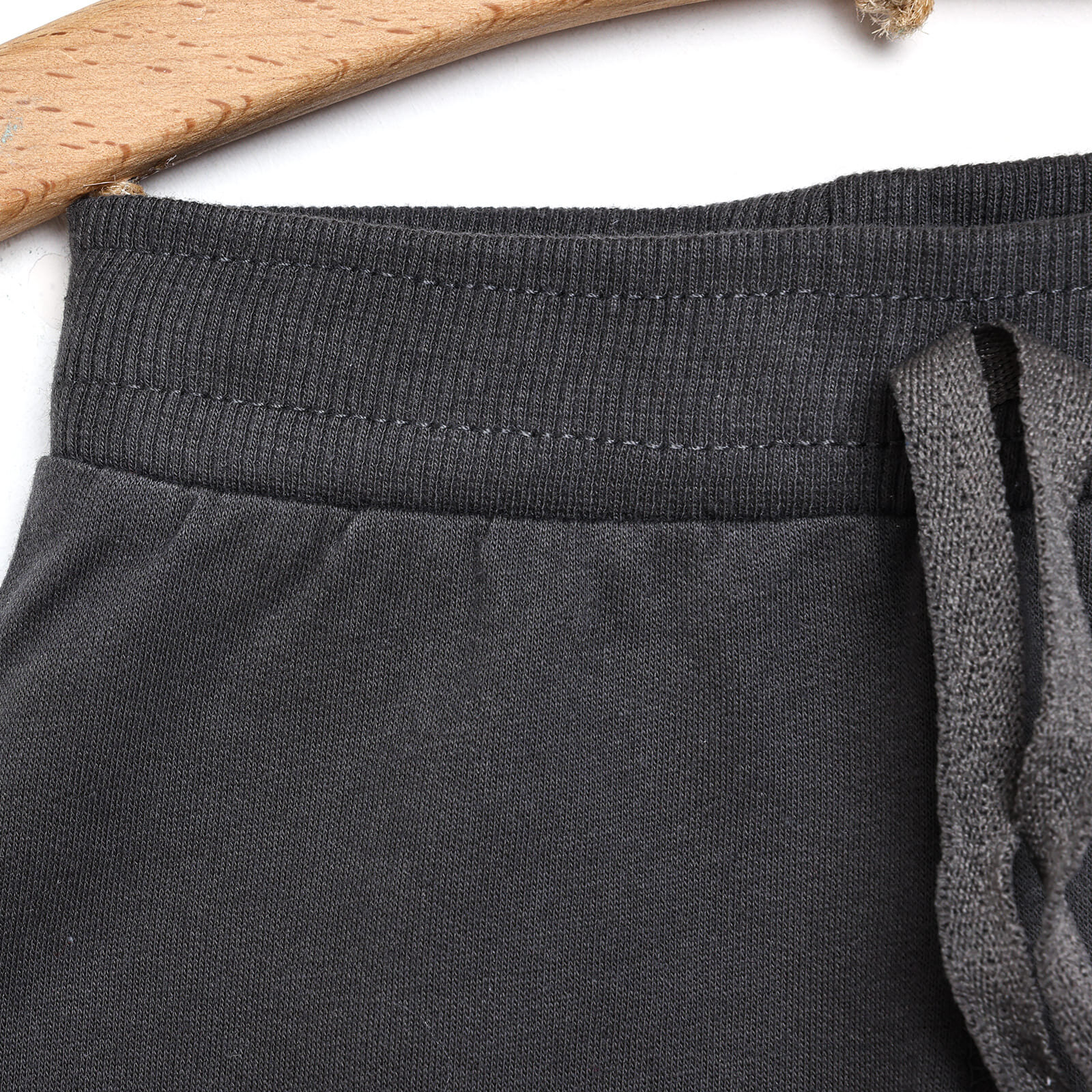 Erkek Bebek Eşofman Alt Şardonlu Kumaş İpli Ribanalı Paça