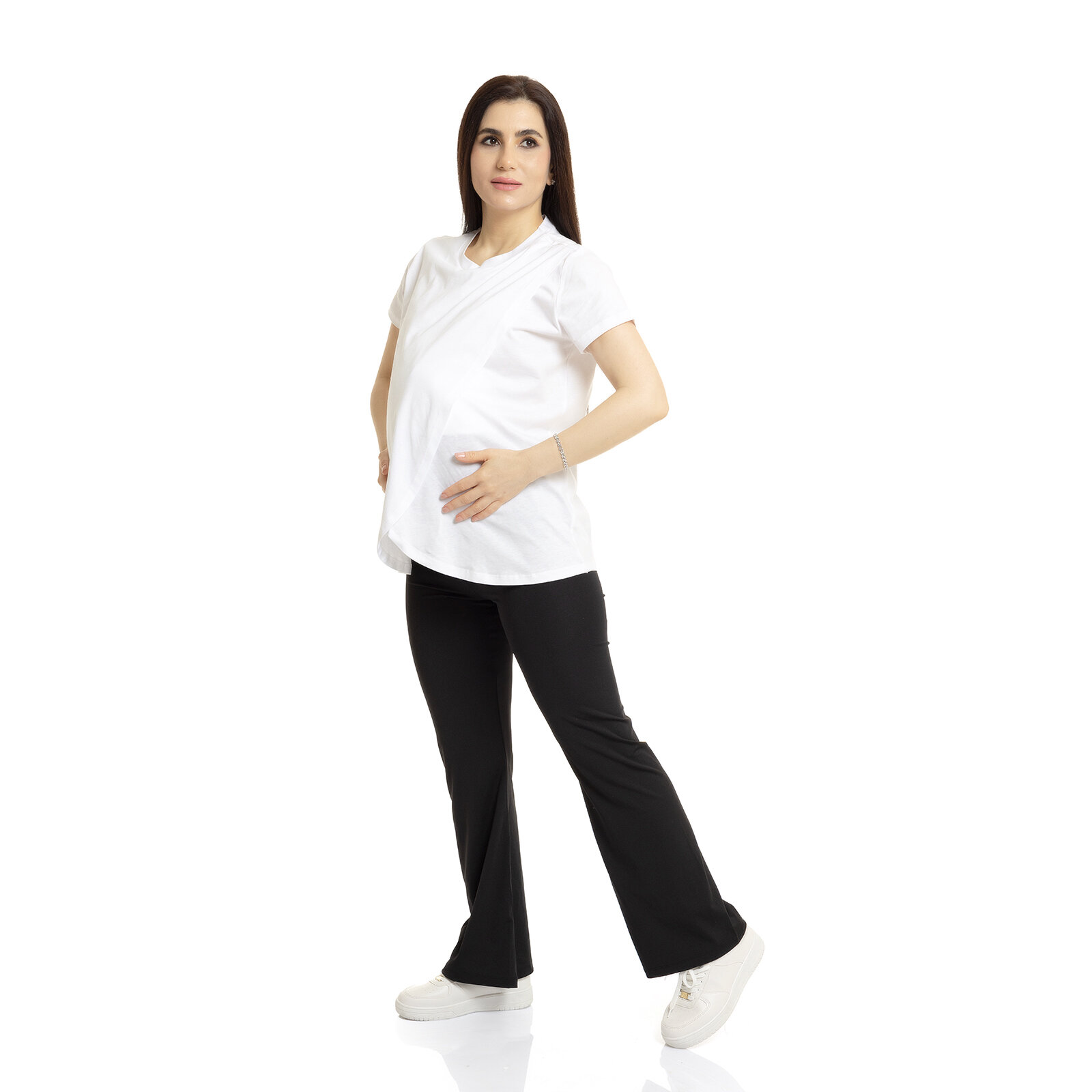 Panelli İspanyol Paça Hamile Tayt Anne Giyim Panelli İspanyol Paça Hamile Tayt Anne Giyim