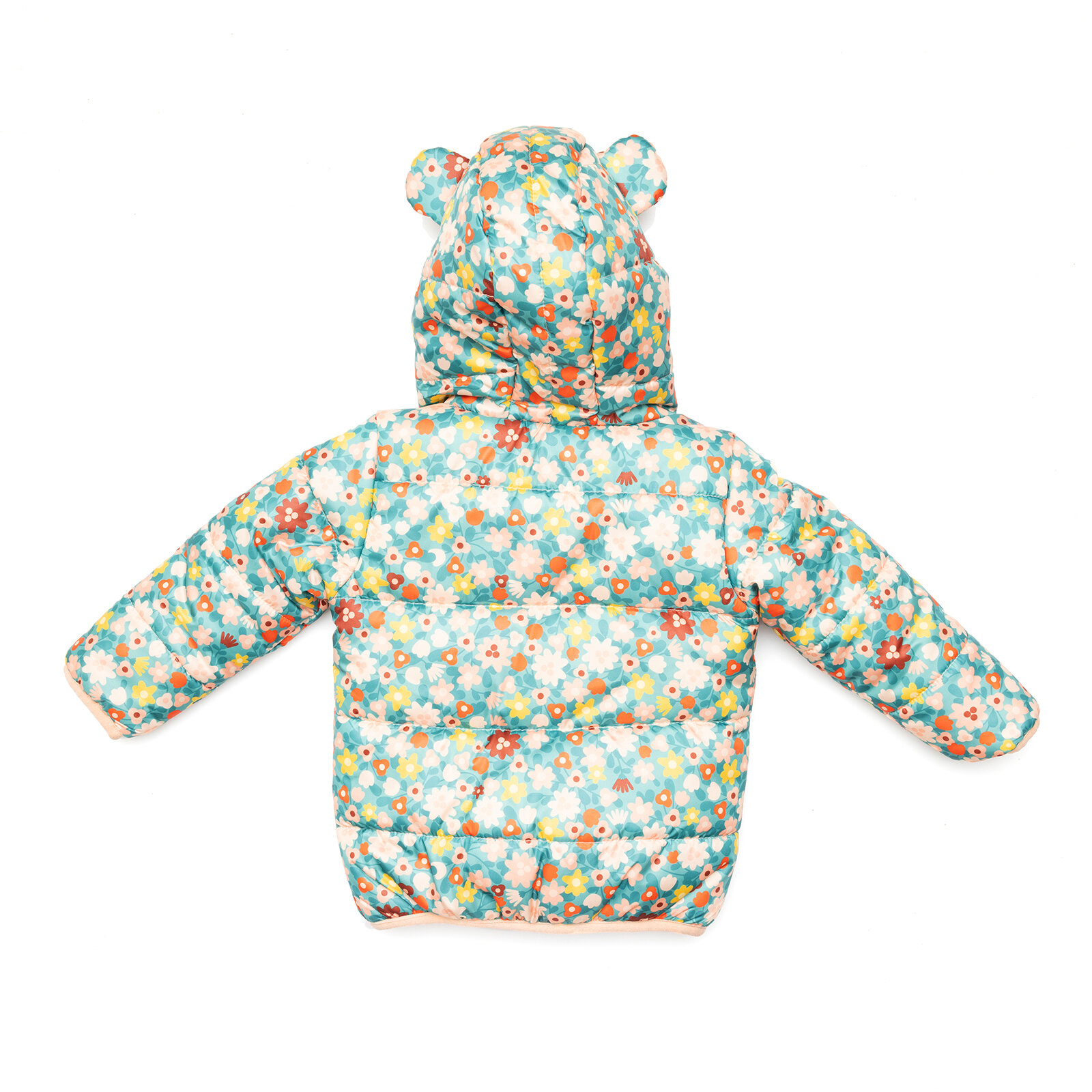 Basic Çiçek Baskılı Kulaklı Kapüşonlu Mont Kız Bebek Basic Çiçek Baskılı Kulaklı Kapüşonlu Mont Kız Bebek