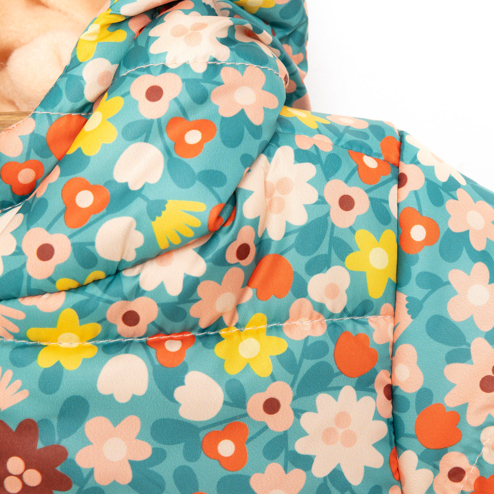 Basic Çiçek Baskılı Kulaklı Kapüşonlu Mont Kız Bebek Basic Çiçek Baskılı Kulaklı Kapüşonlu Mont Kız Bebek