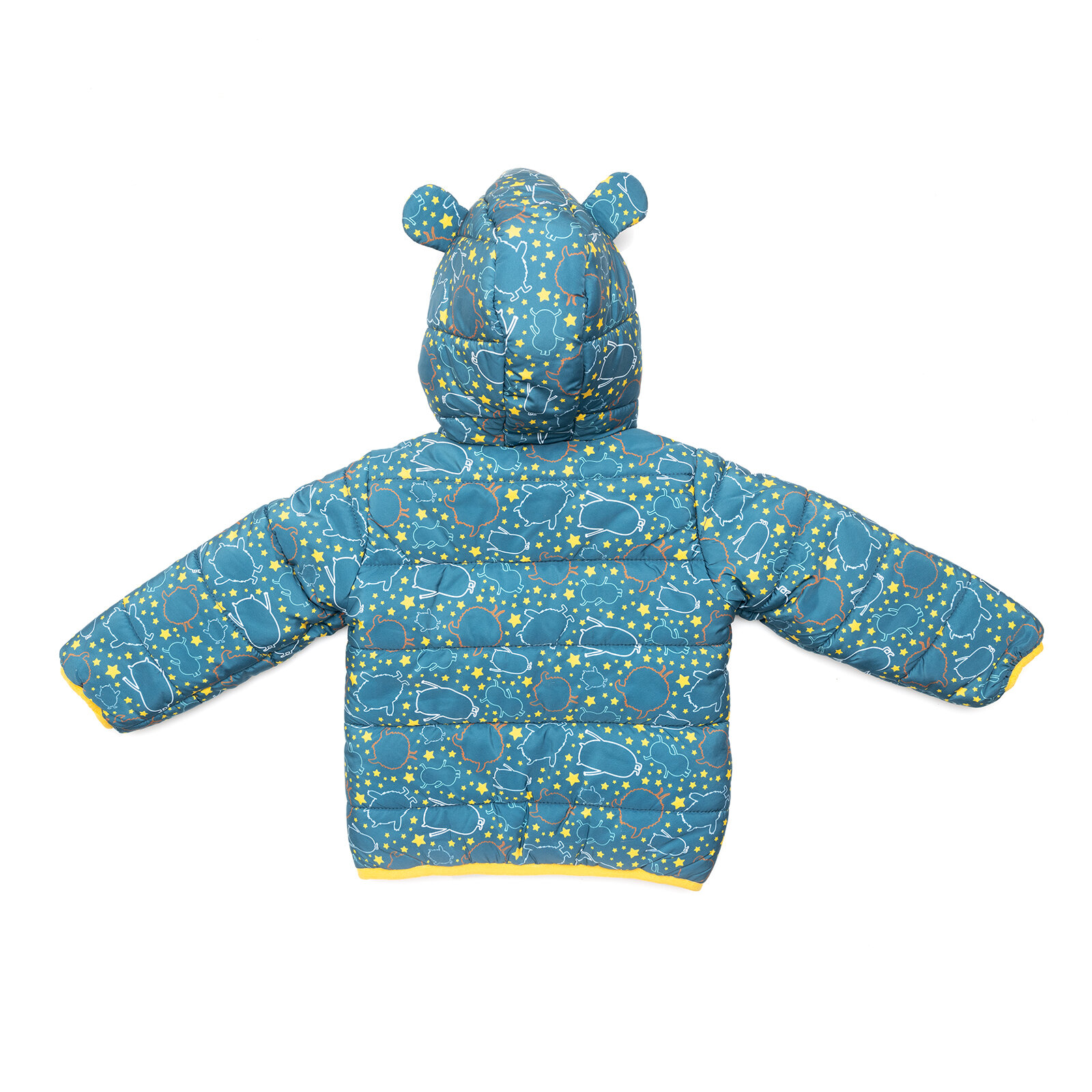 Basic Mikrop Baskılı Kulaklı Kapüşonlu Mont