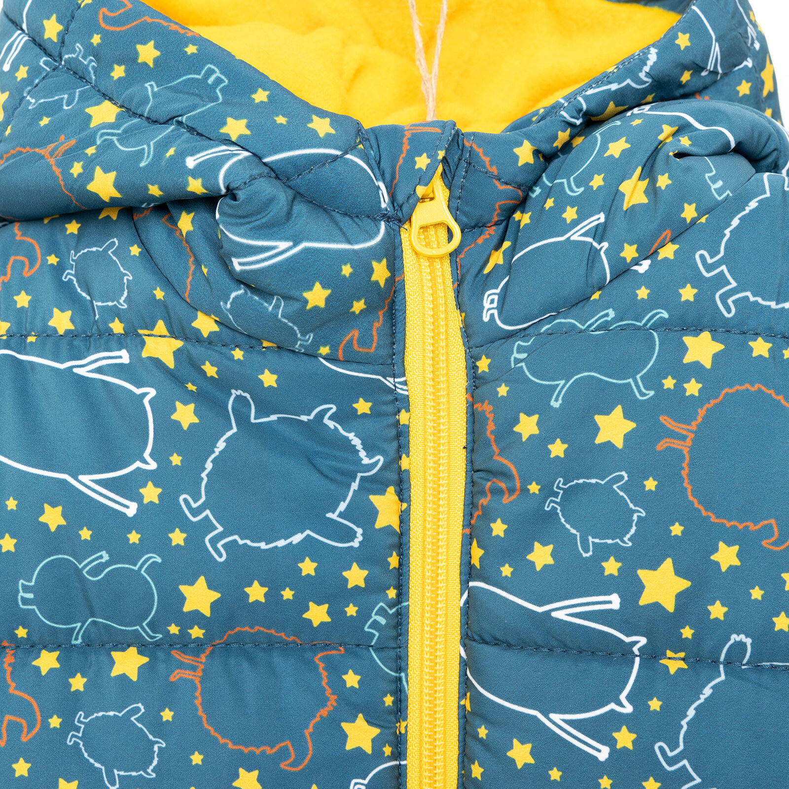 Basic Mikrop Baskılı Kulaklı Kapüşonlu Mont