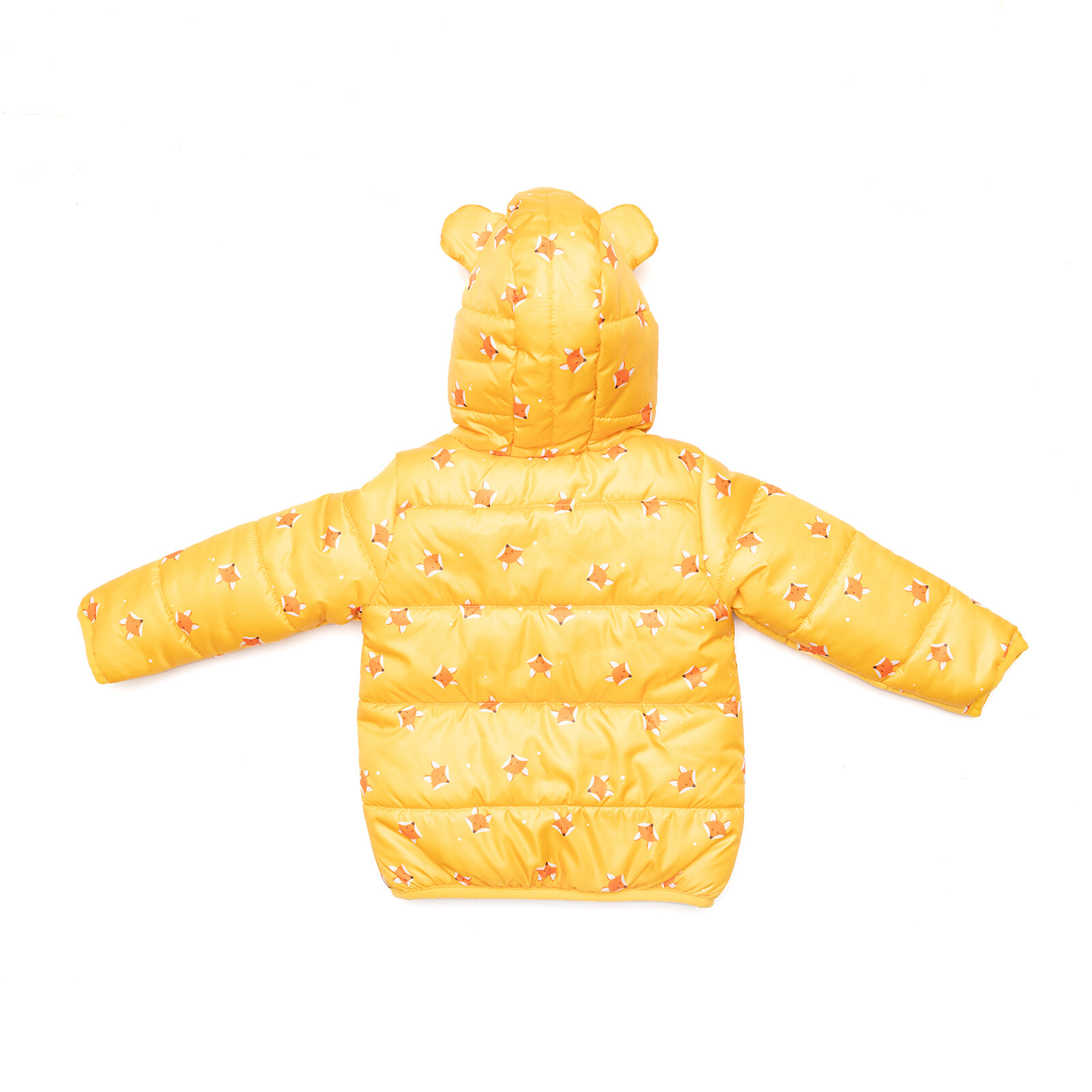 Basic Tilki Desenli Kulaklı Kapüşonlu Mont Erkek Bebek