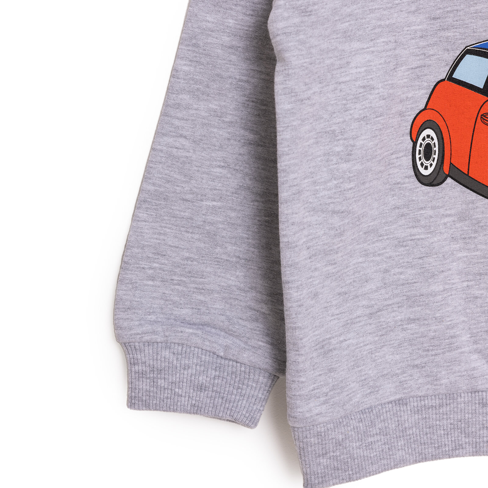 Erkek Bebek Sweatshirt Şardonlu Araba Baskılı Bisiklet Yaka Uzun Kol Gri Melanj Erkek Bebek Sweatshirt Şardonlu Araba Baskılı Bisiklet Yaka Uzun Kol Gri Melanj