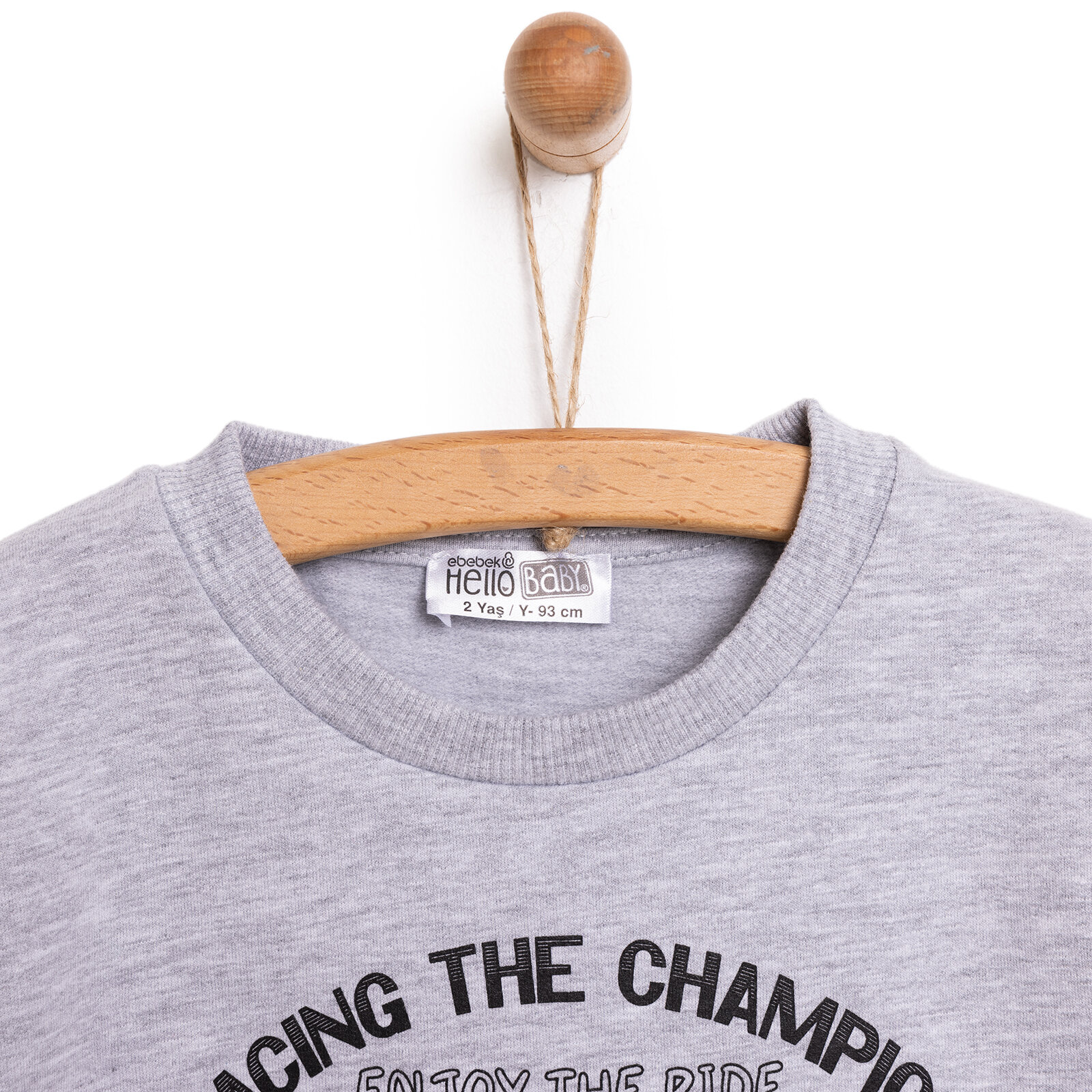 Erkek Bebek Sweatshirt Şardonlu Araba Baskılı Bisiklet Yaka Uzun Kol Gri Melanj Erkek Bebek Sweatshirt Şardonlu Araba Baskılı Bisiklet Yaka Uzun Kol Gri Melanj