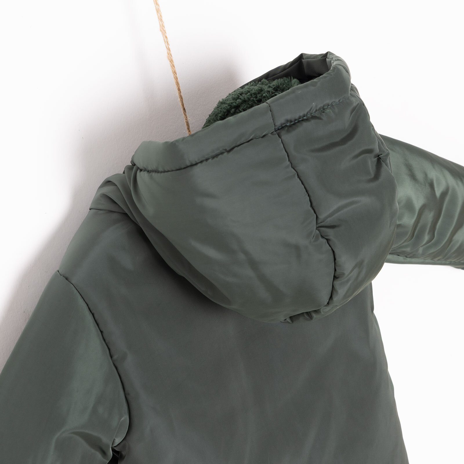 Erkek Bebek Kapüşonlu Mont Micro Kumaş Fermuarlı Non-Basic Hakim Yaka Uzun Kol