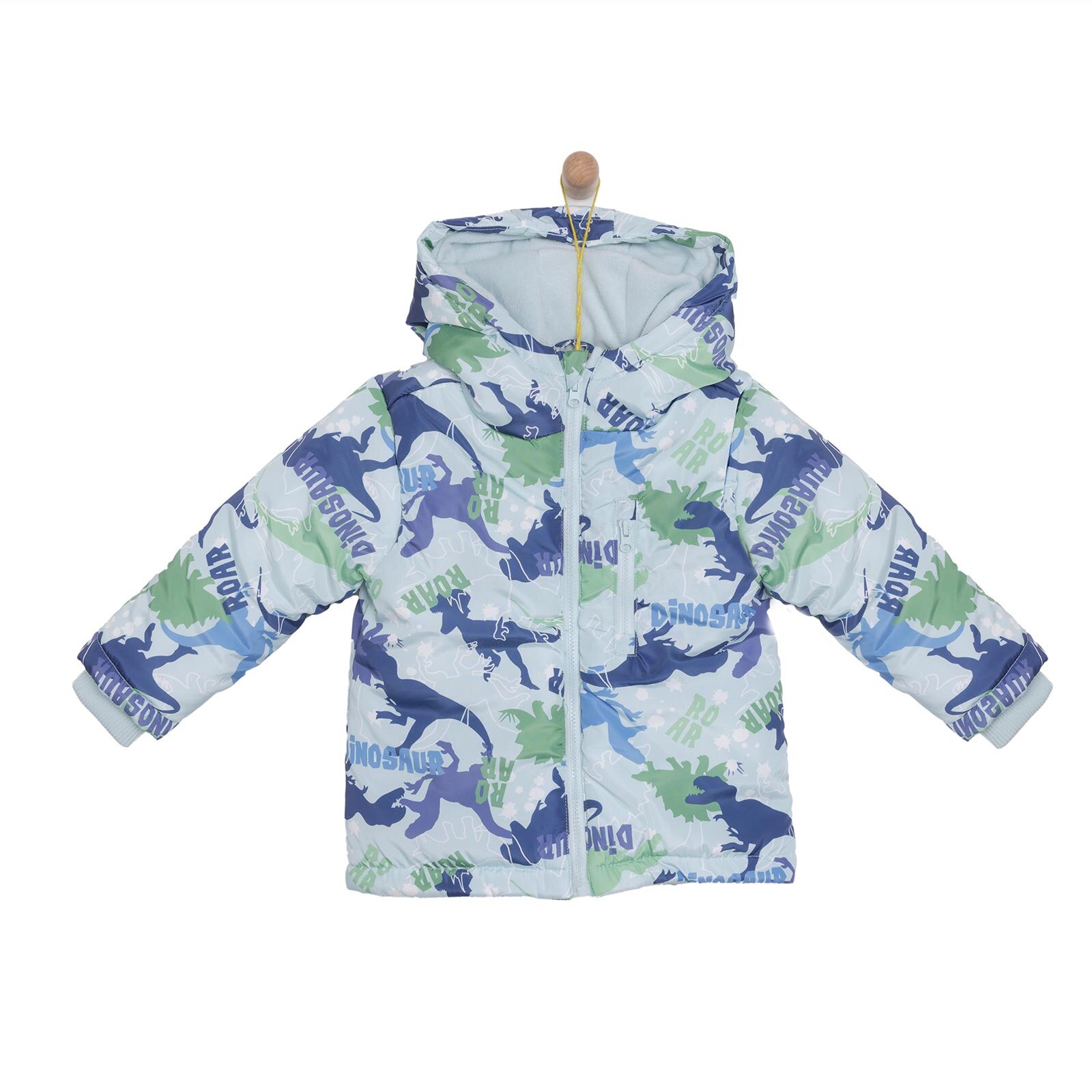 Metraj Baskılı Kapüşonlu Mont Erkek Bebek