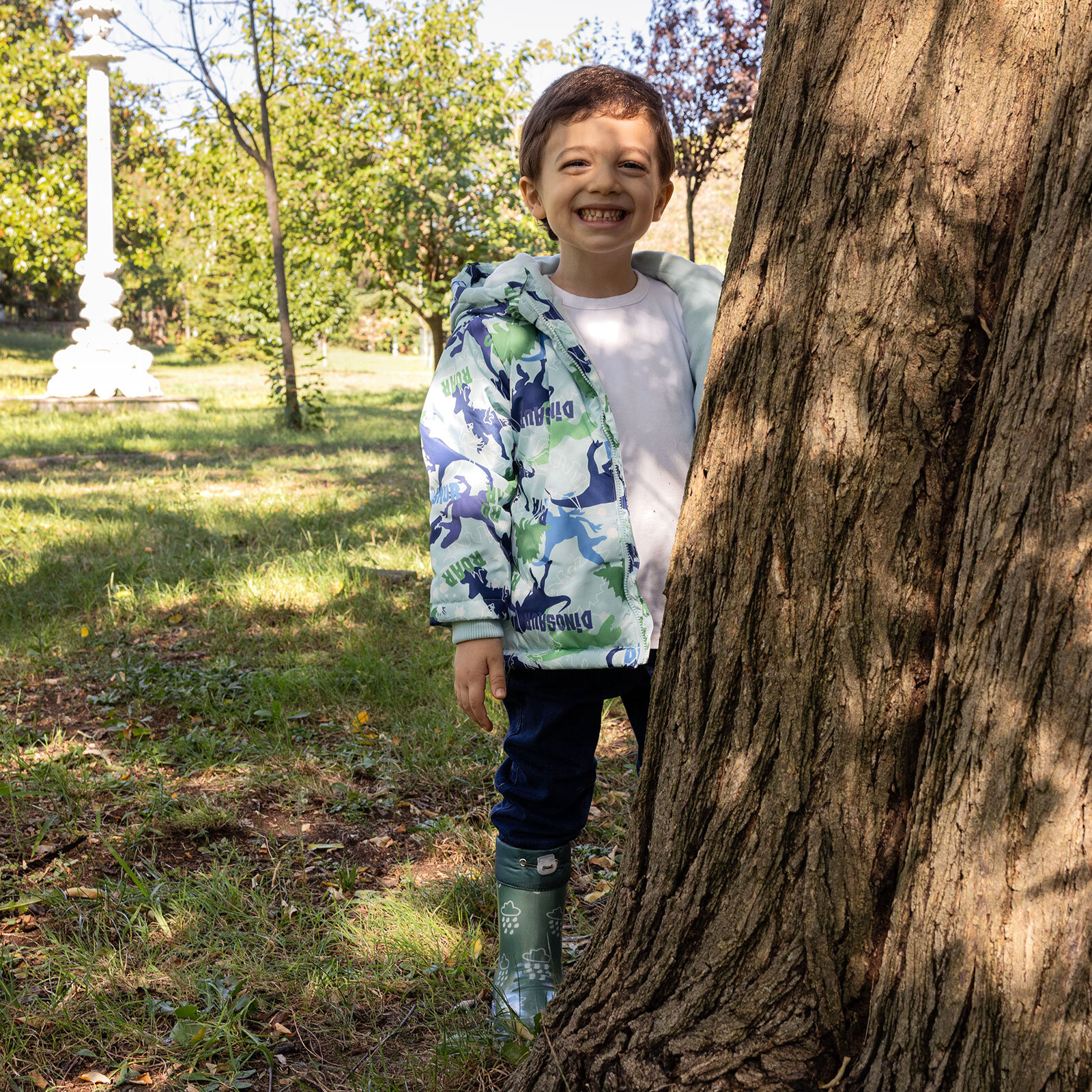 Metraj Baskılı Kapüşonlu Mont Erkek Bebek