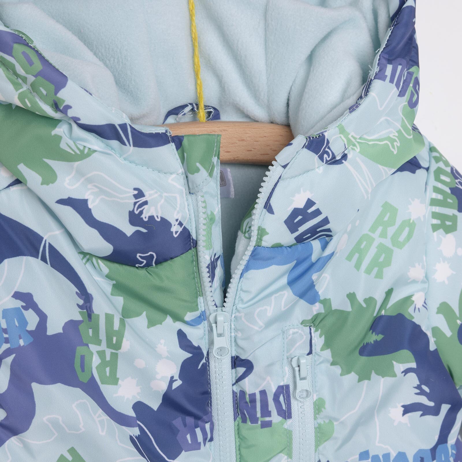 Metraj Baskılı Kapüşonlu Mont Erkek Bebek