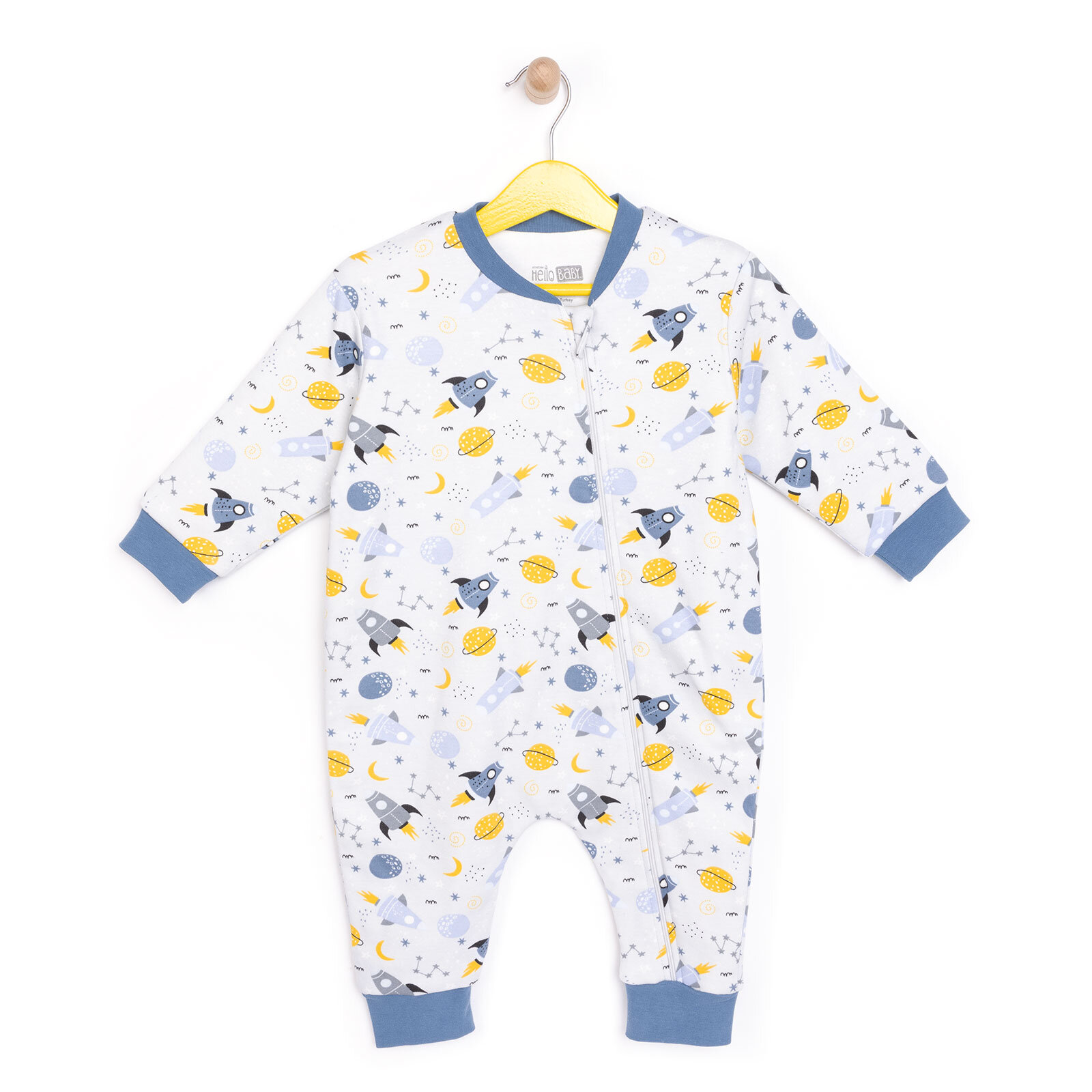 Unisex Uyku Tulum İnterlok Uzay Fügürlü Fermuarlı 1 Tog Uzun Kol Ekru Unisex Uyku Tulum İnterlok Uzay Fügürlü Fermuarlı 1 Tog Uzun Kol Ekru